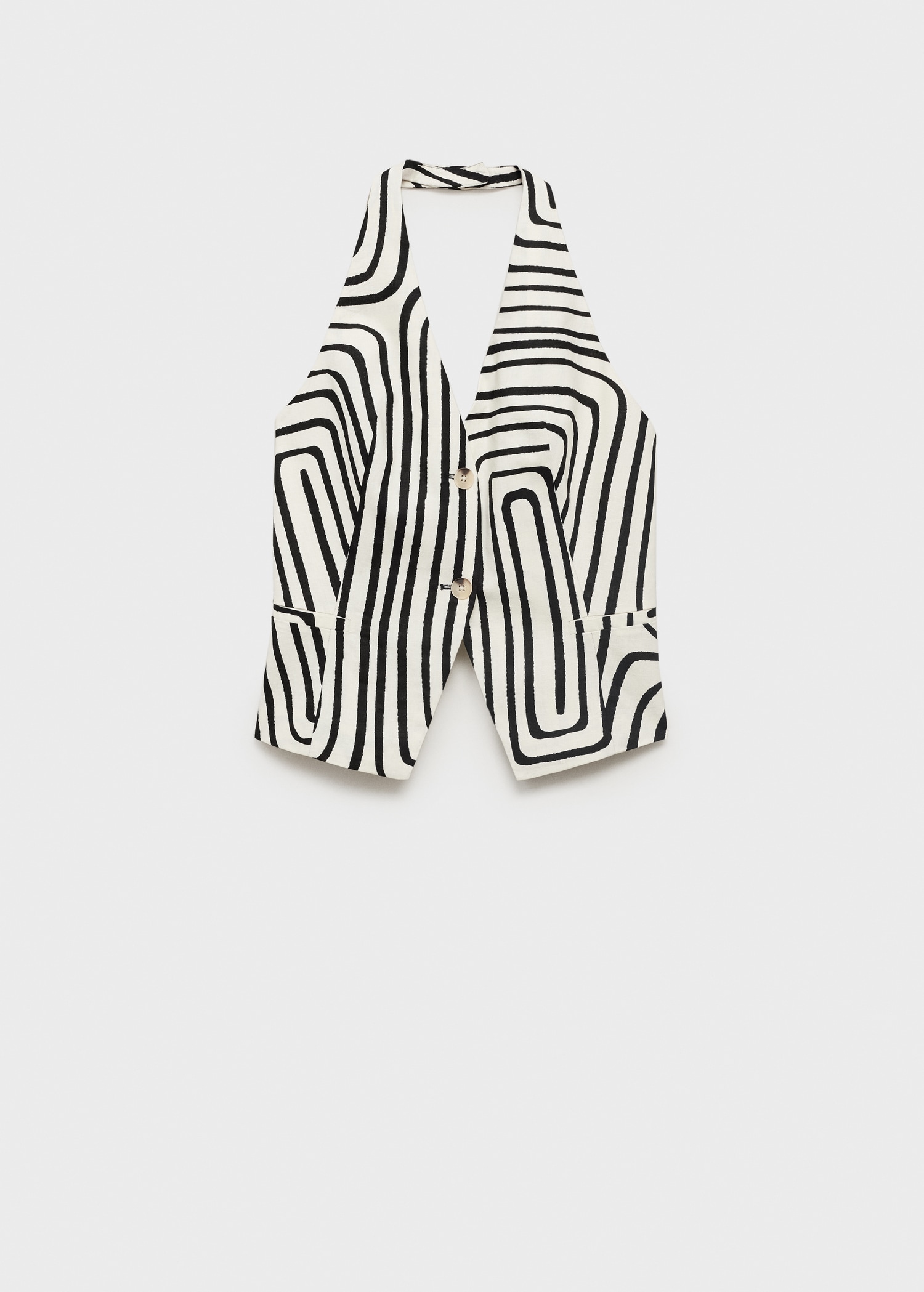 Geometric-print linen waistcoat - Article without model