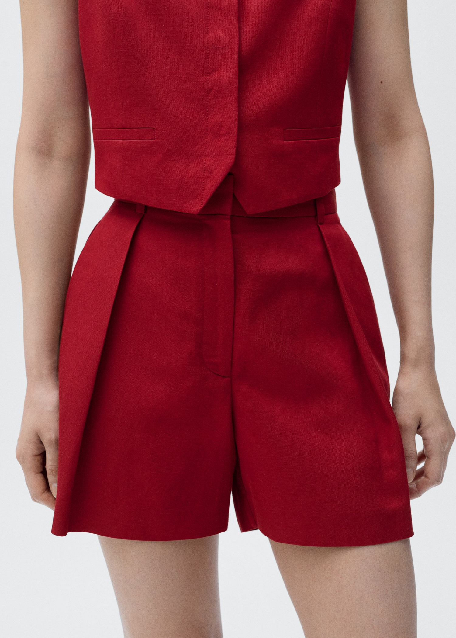 Linen-blend suit bermuda shorts Women MANGO Serbia