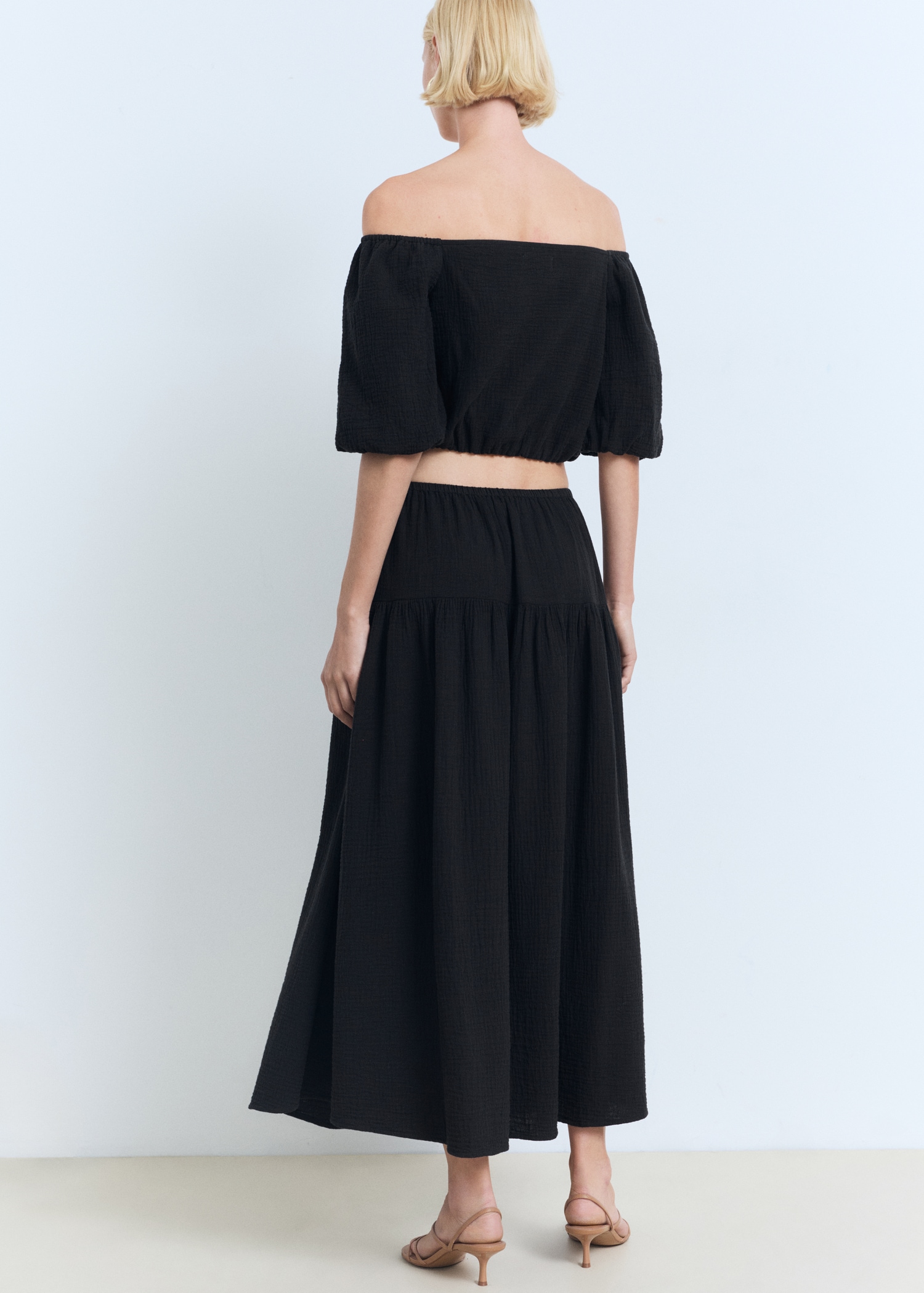 Cotton drawstring skirt - Reverse of the article