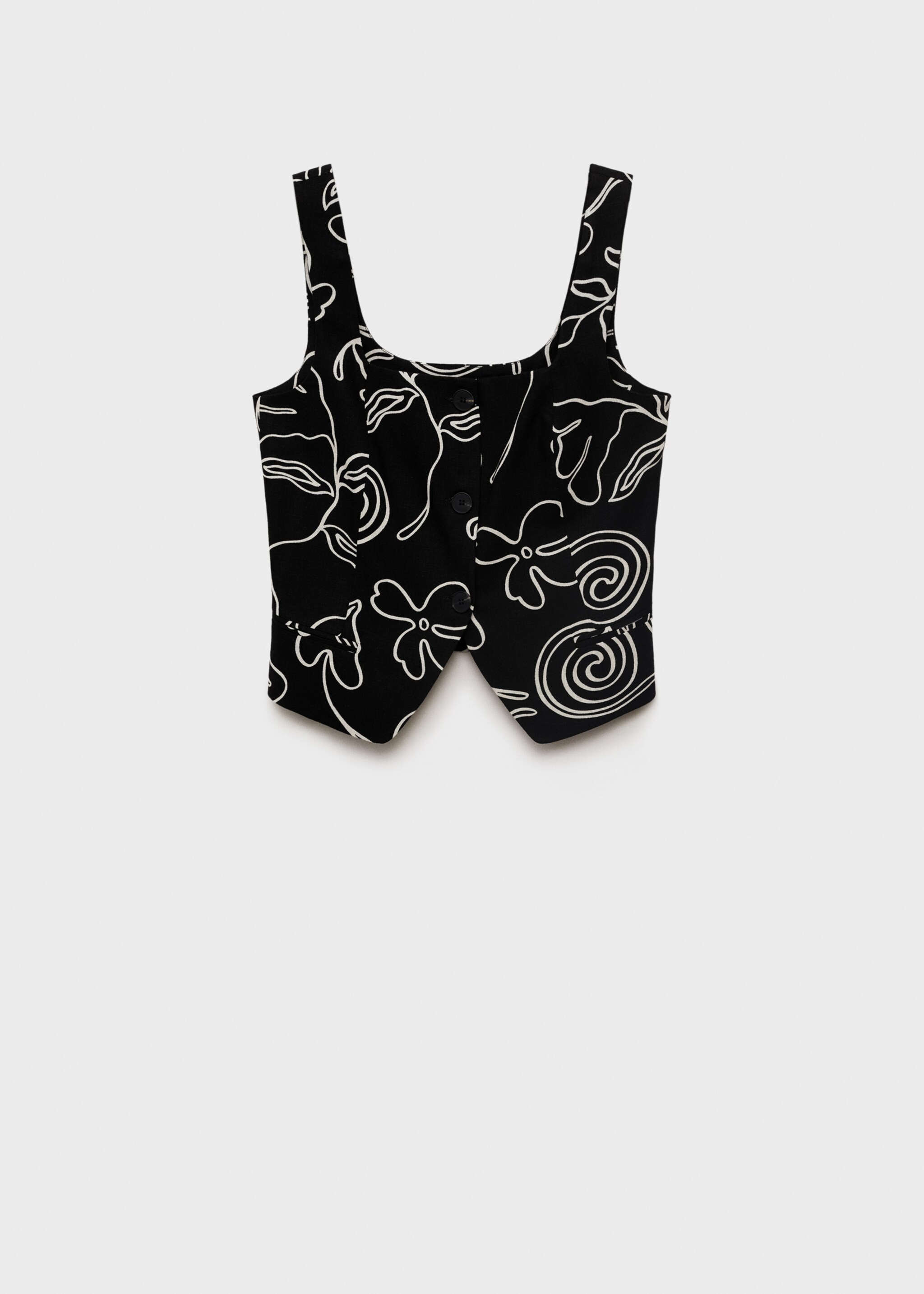 Floral-print linen suit waistcoat - Article without model