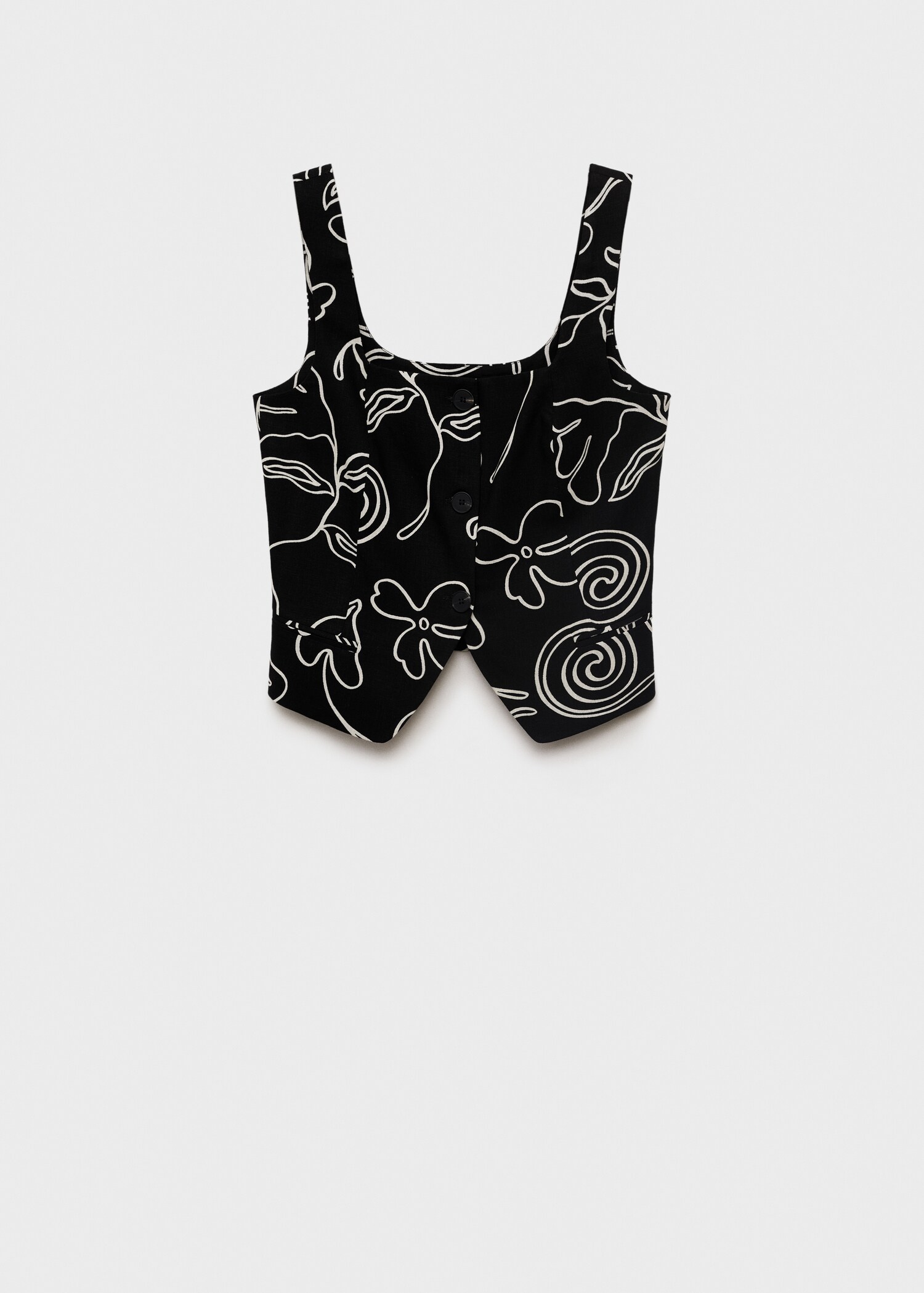 Floral-print linen suit waistcoat - Article without model