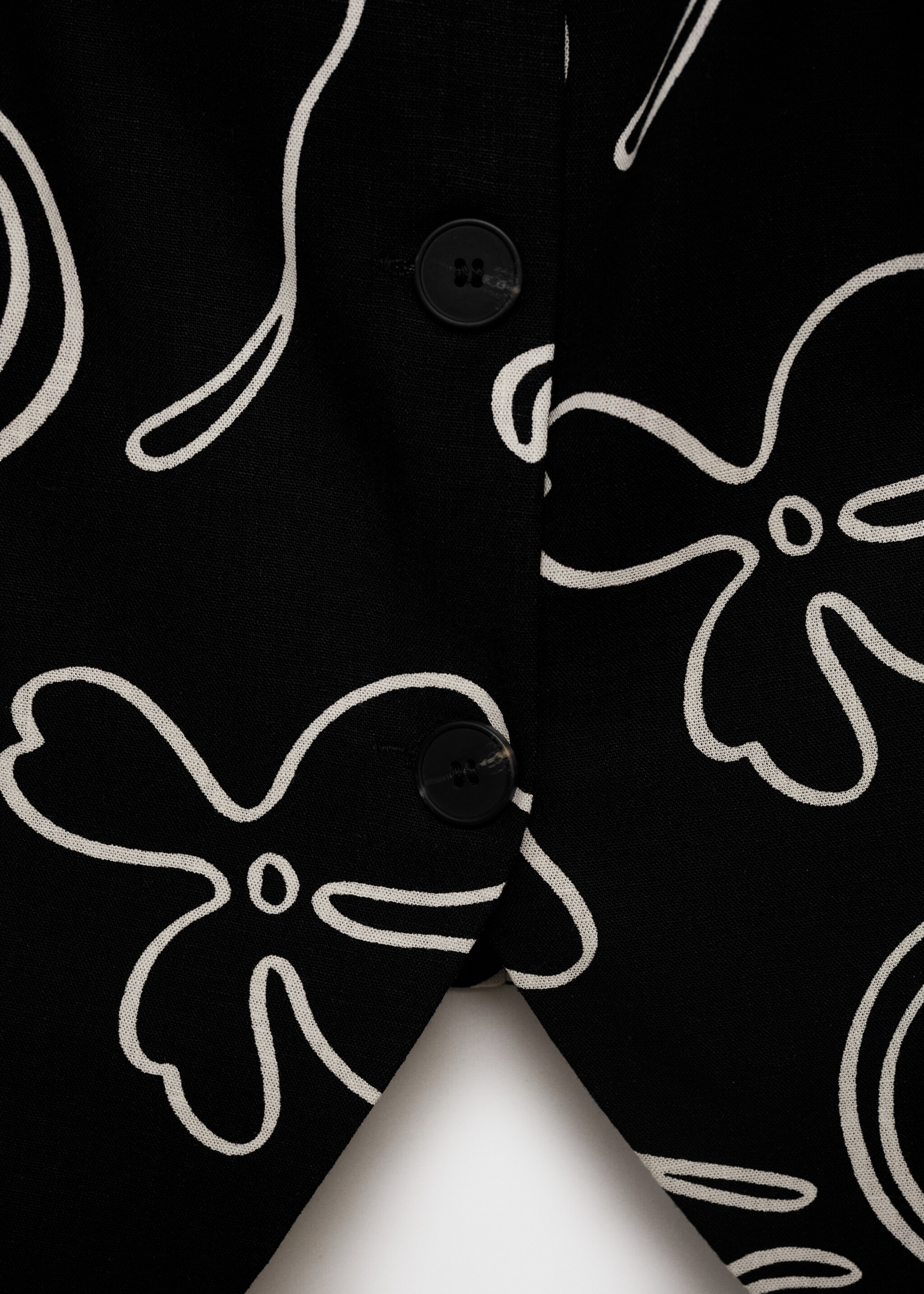 Floral-print linen suit waistcoat - Details of the article 0