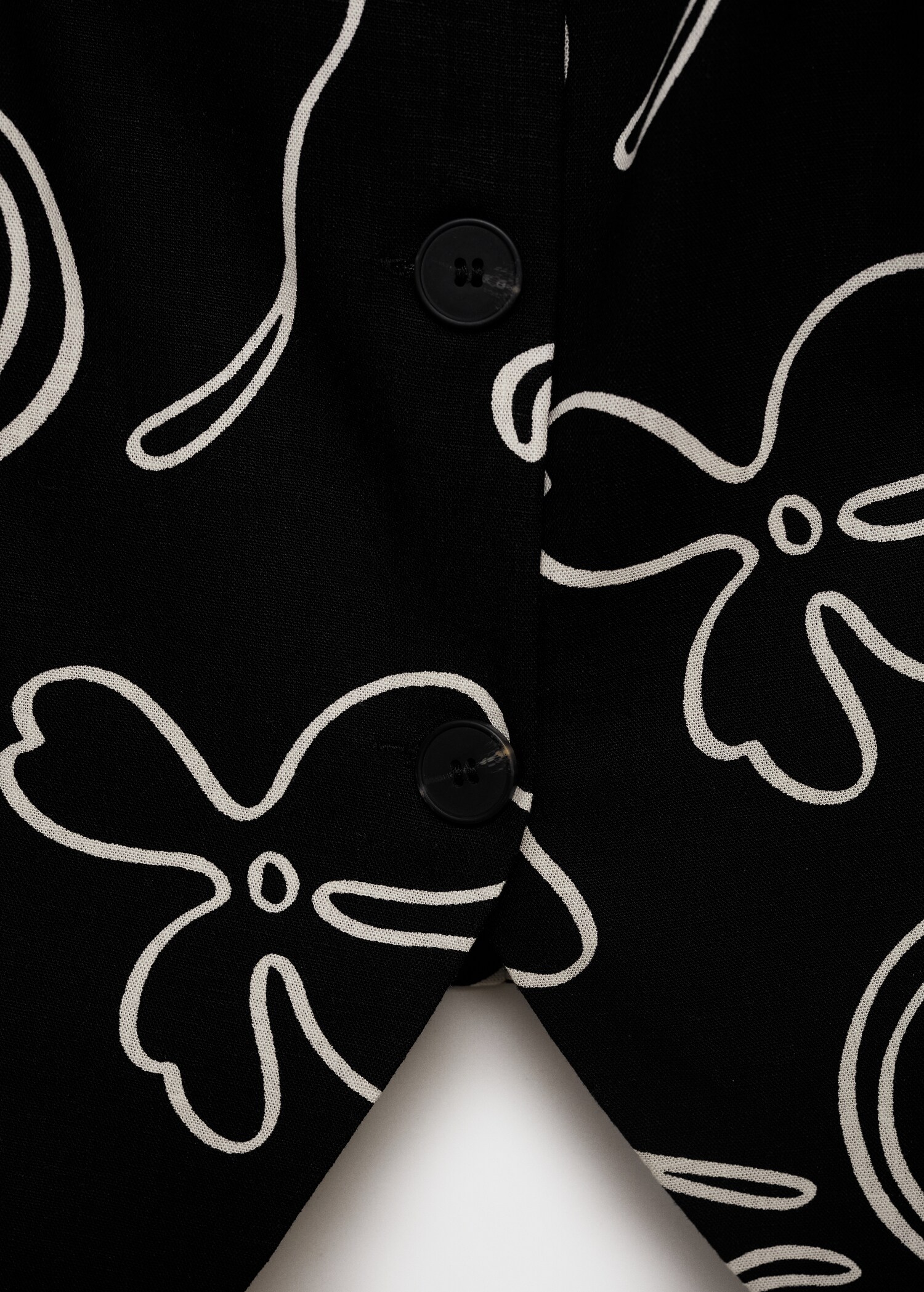 Floral-print linen suit waistcoat - Details of the article 0