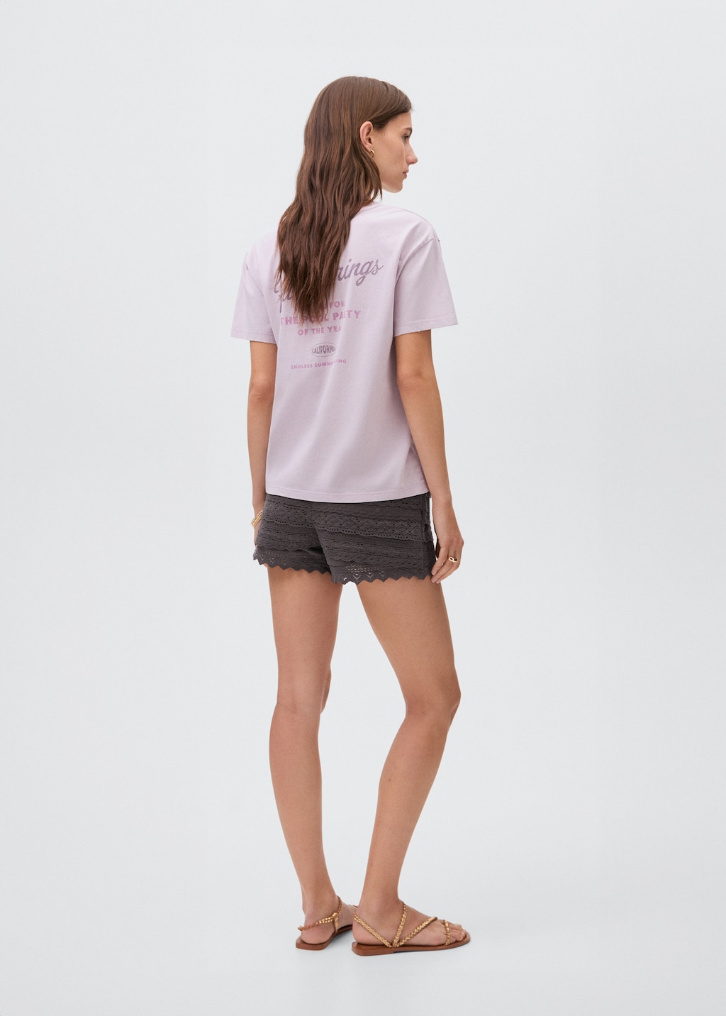 Crochet shorts with ruffles