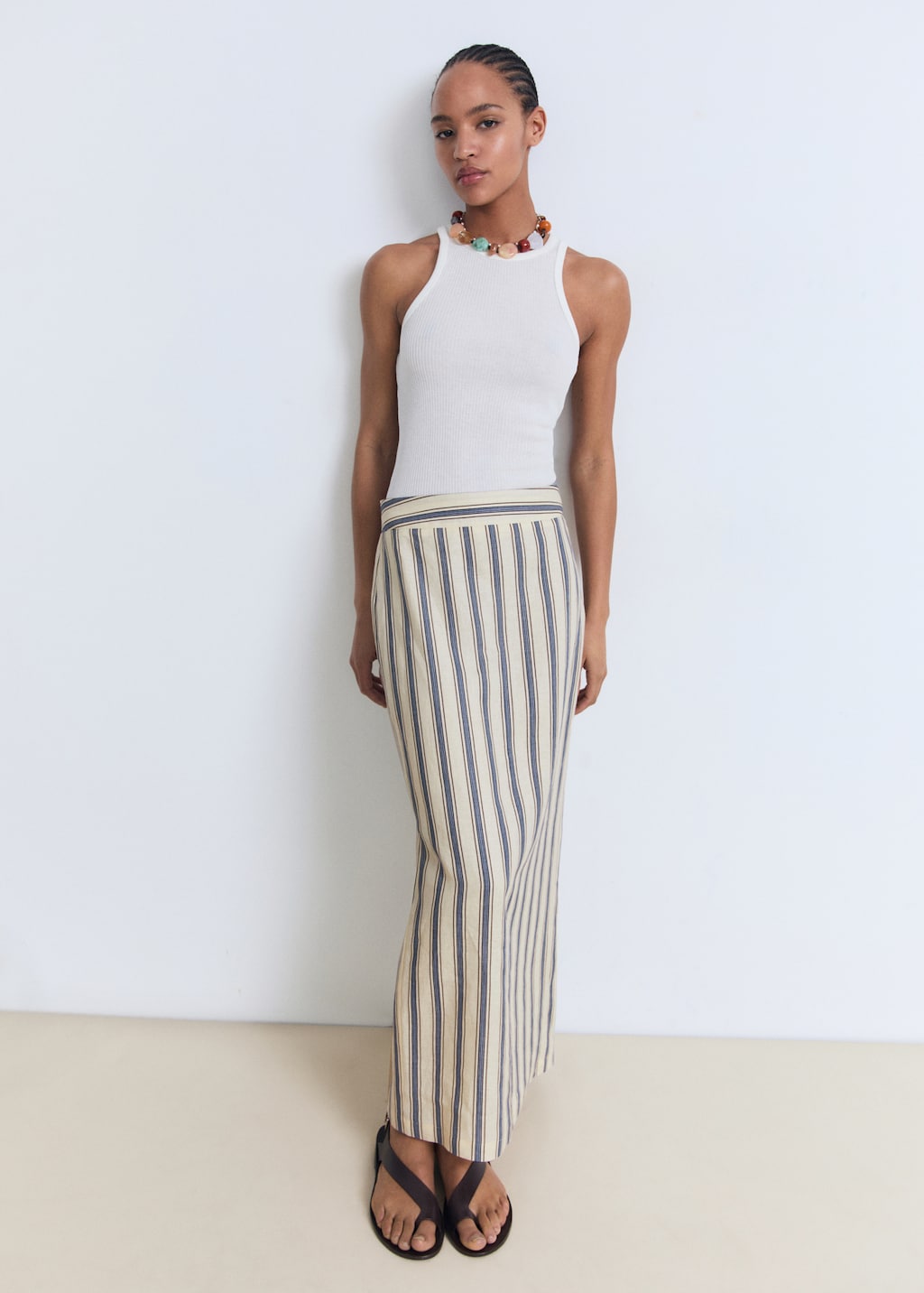 新品 Ameri LINEN STRIPE SKIRT Sサイズ namu-shop-ichi-antiquites-