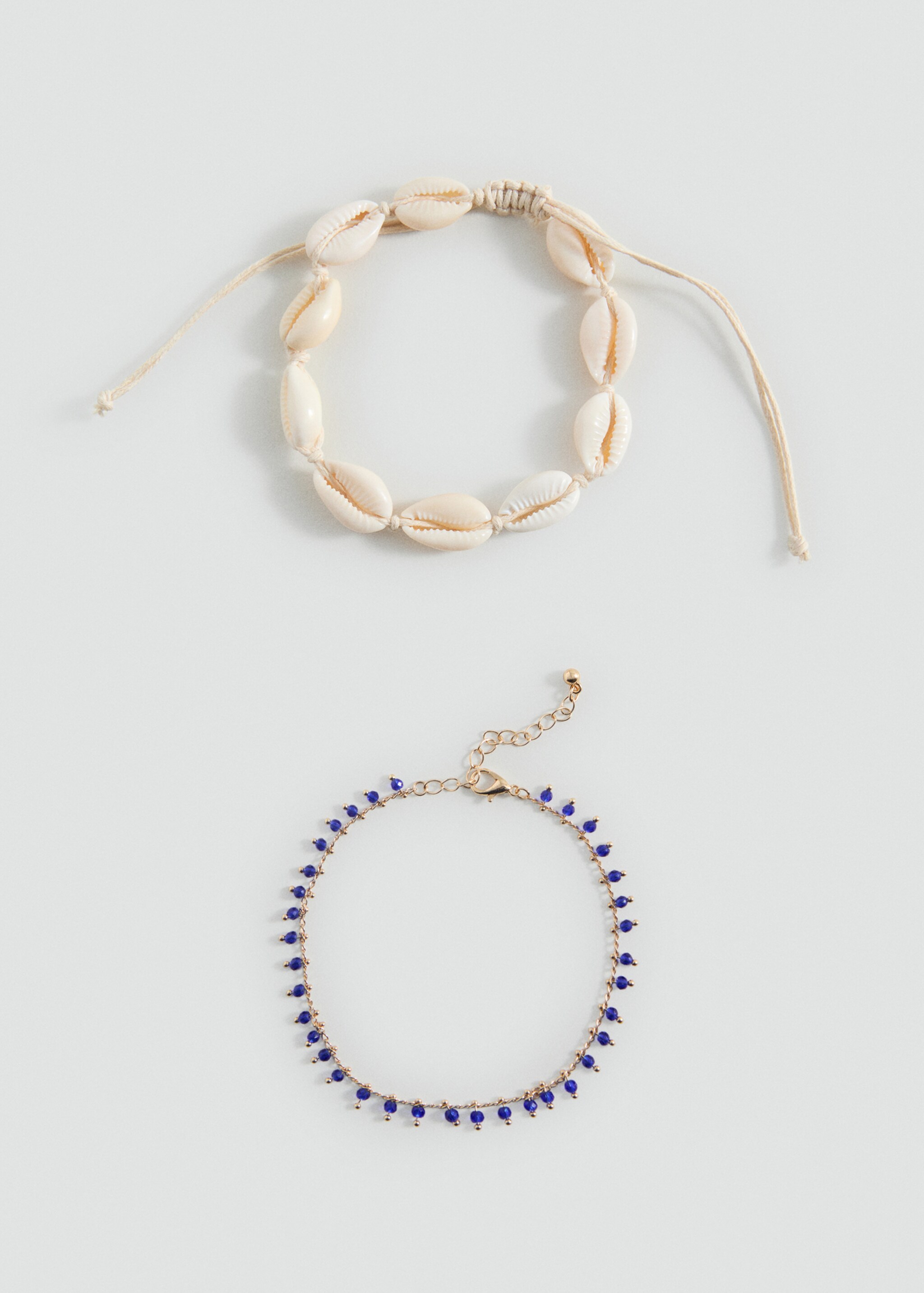 Shell and bead ankle bracelets - Article without model
