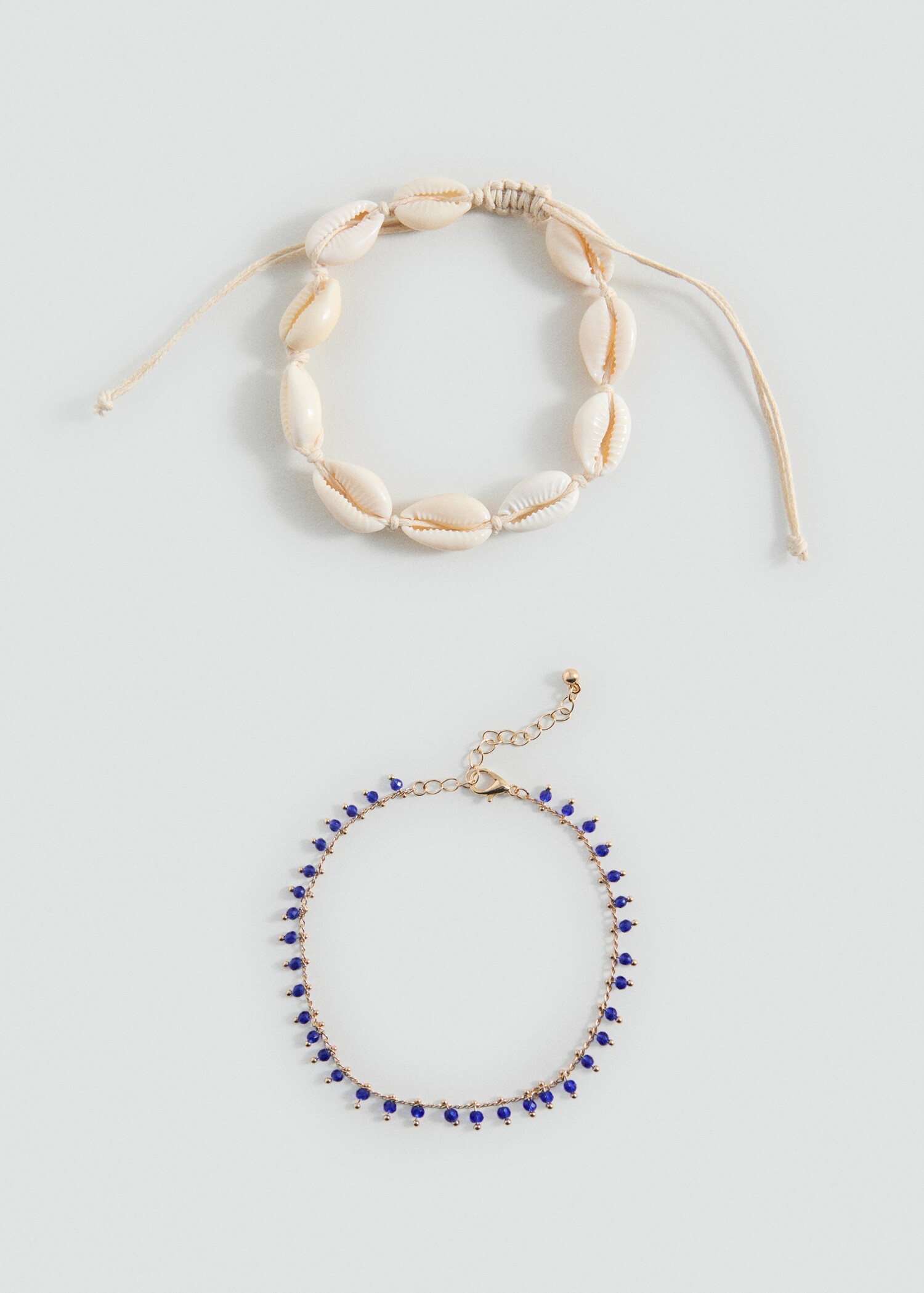 Shell and bead ankle bracelets - Article without model
