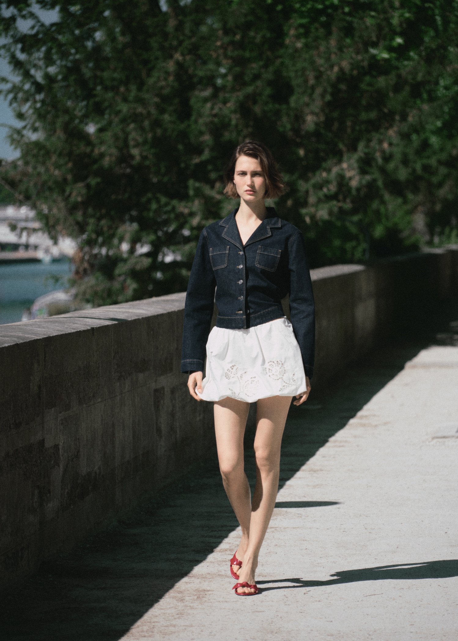 Jupe ballon brodée Femme MANGO France métropolitaine