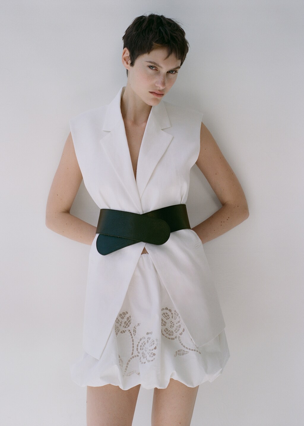 Mango Embroidered balloon skirt