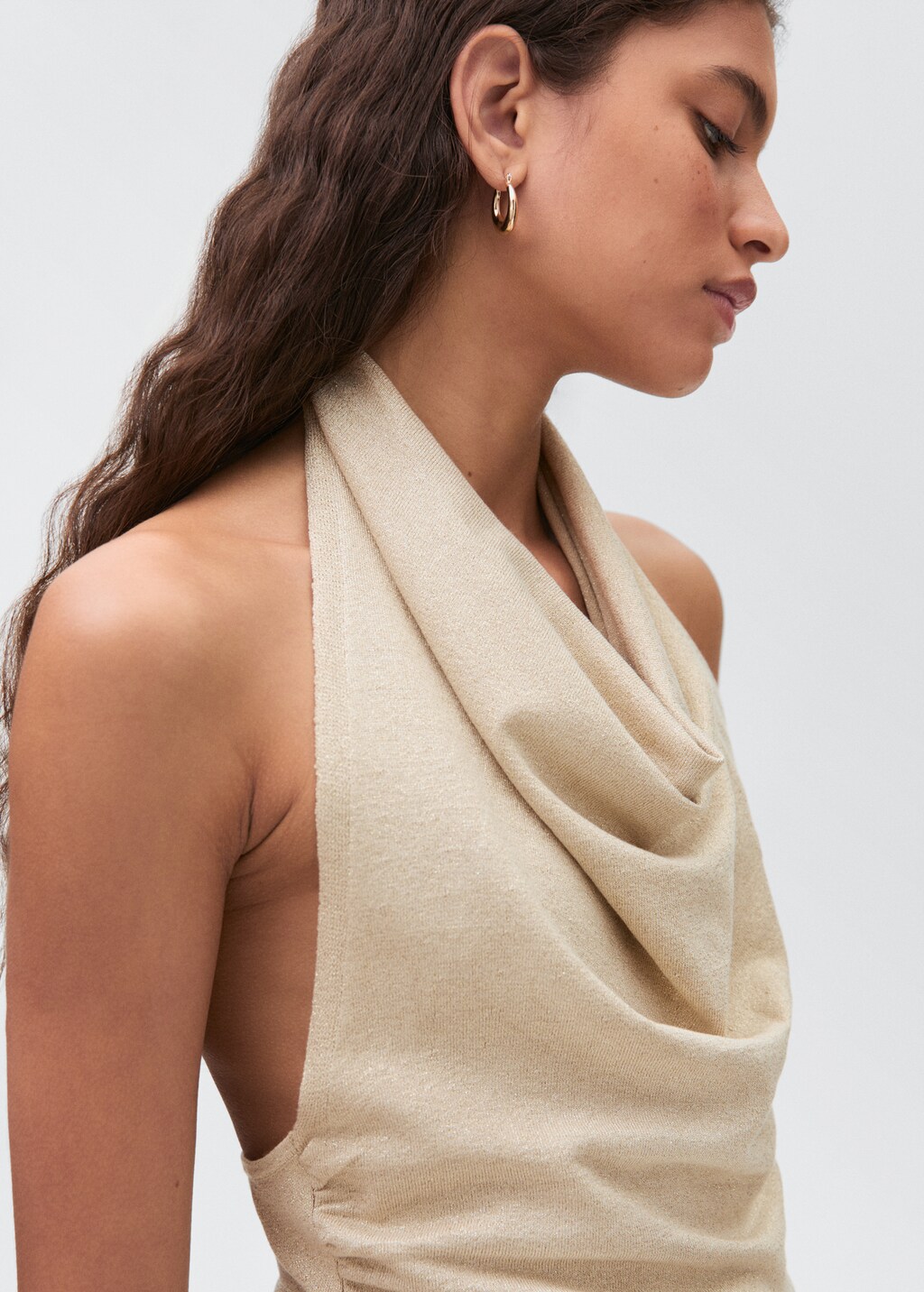 Lurex halter-neck top