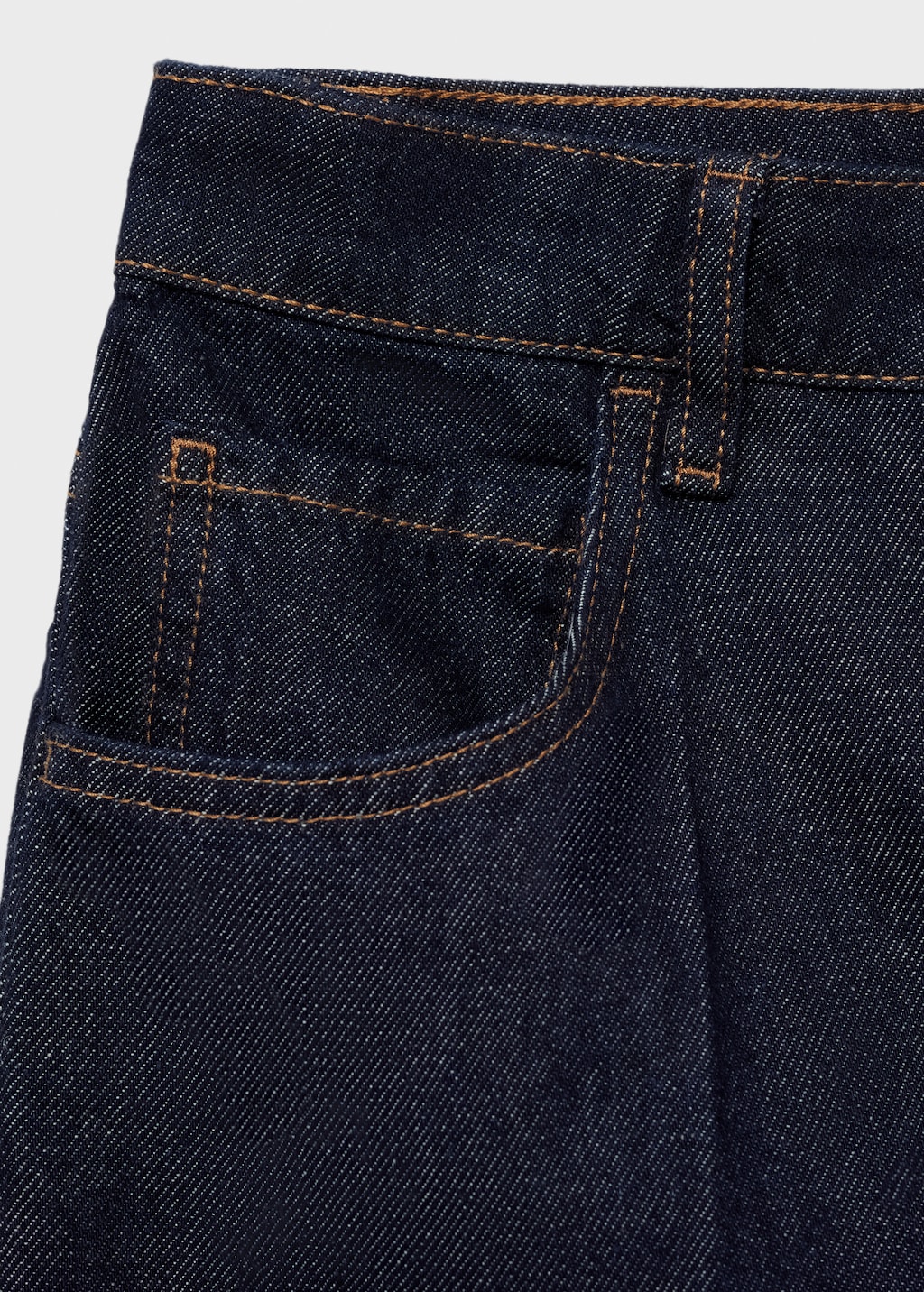 High-waist rinse-wash denim shorts