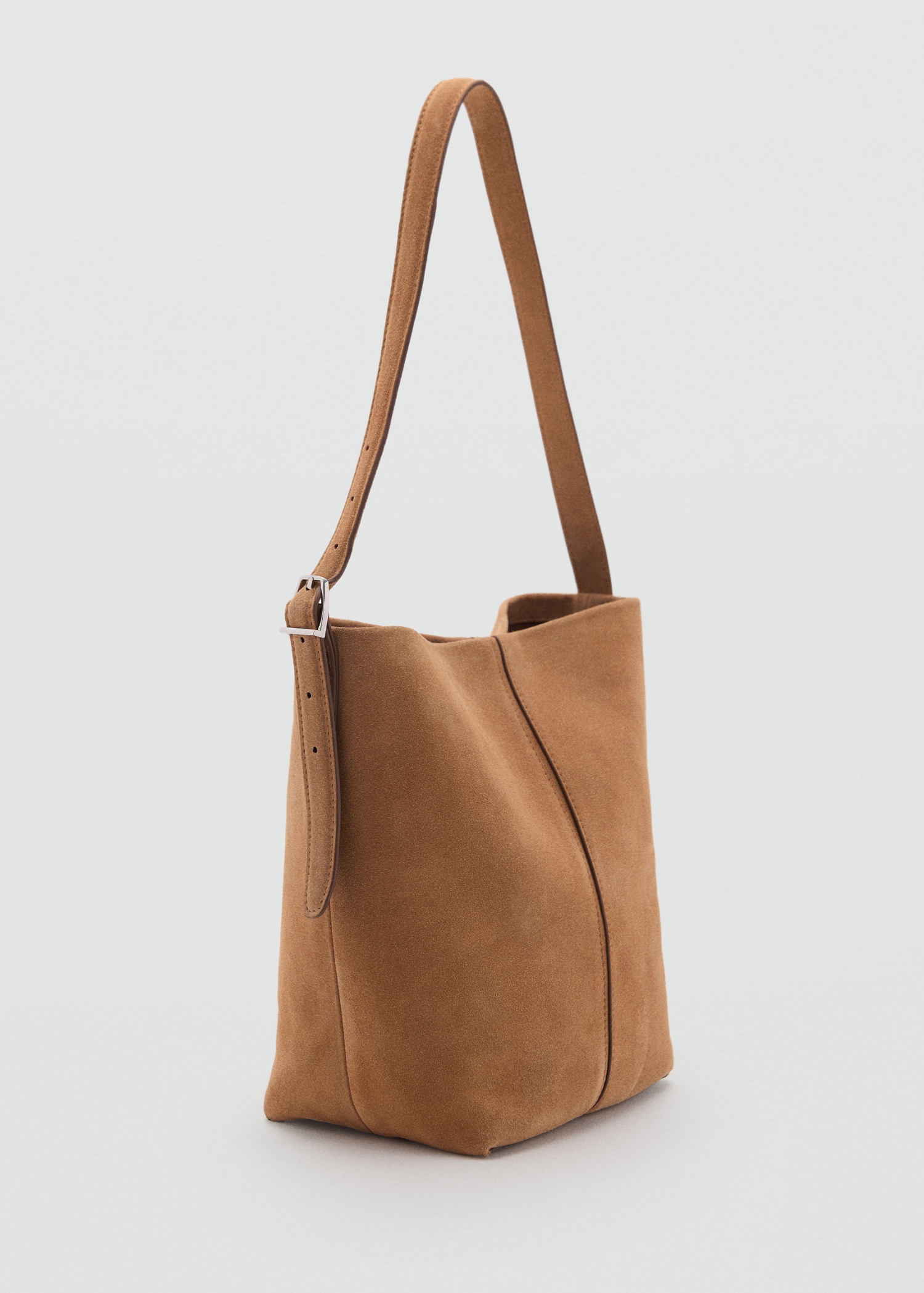 Leather bucket bag - Medium plane