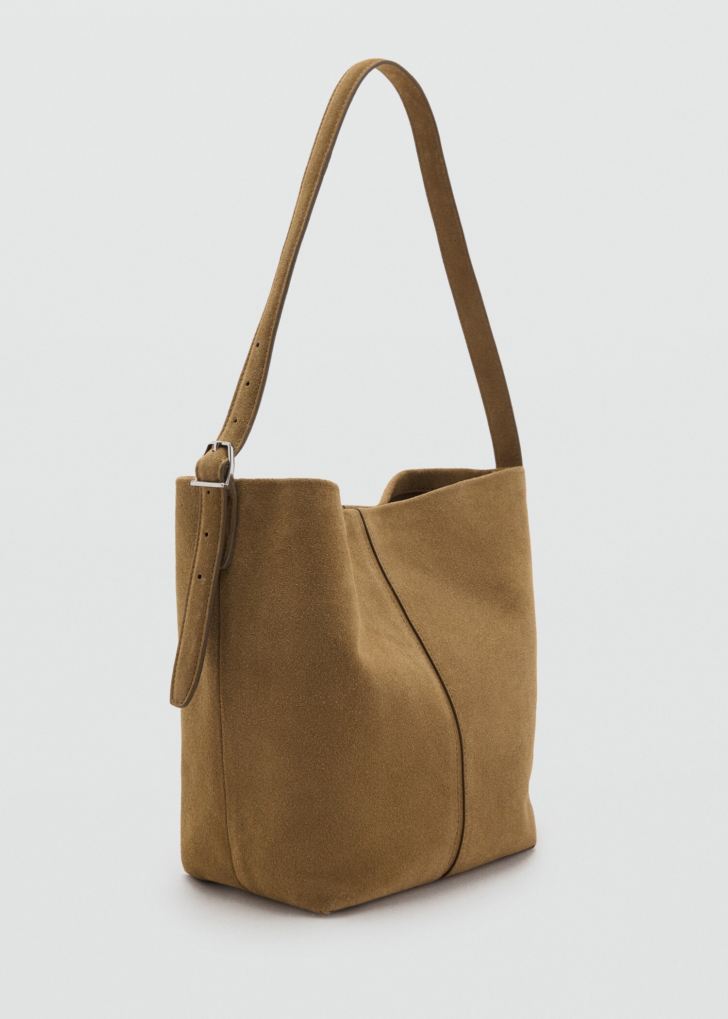 Leather bucket bag - Medium plane