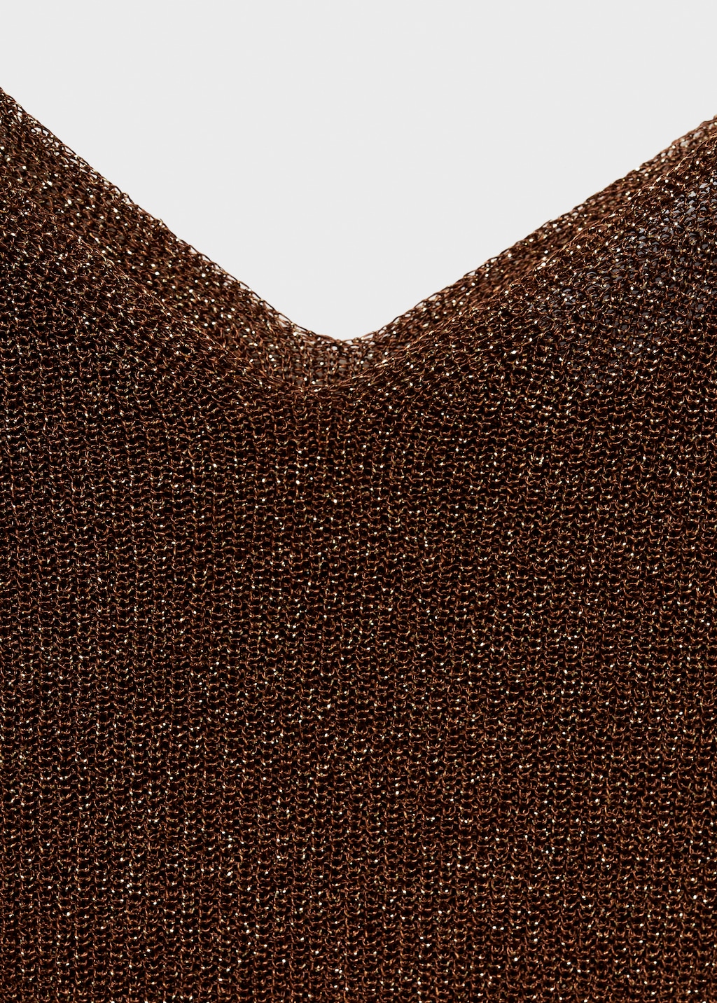 Lurex knitted V-neck top