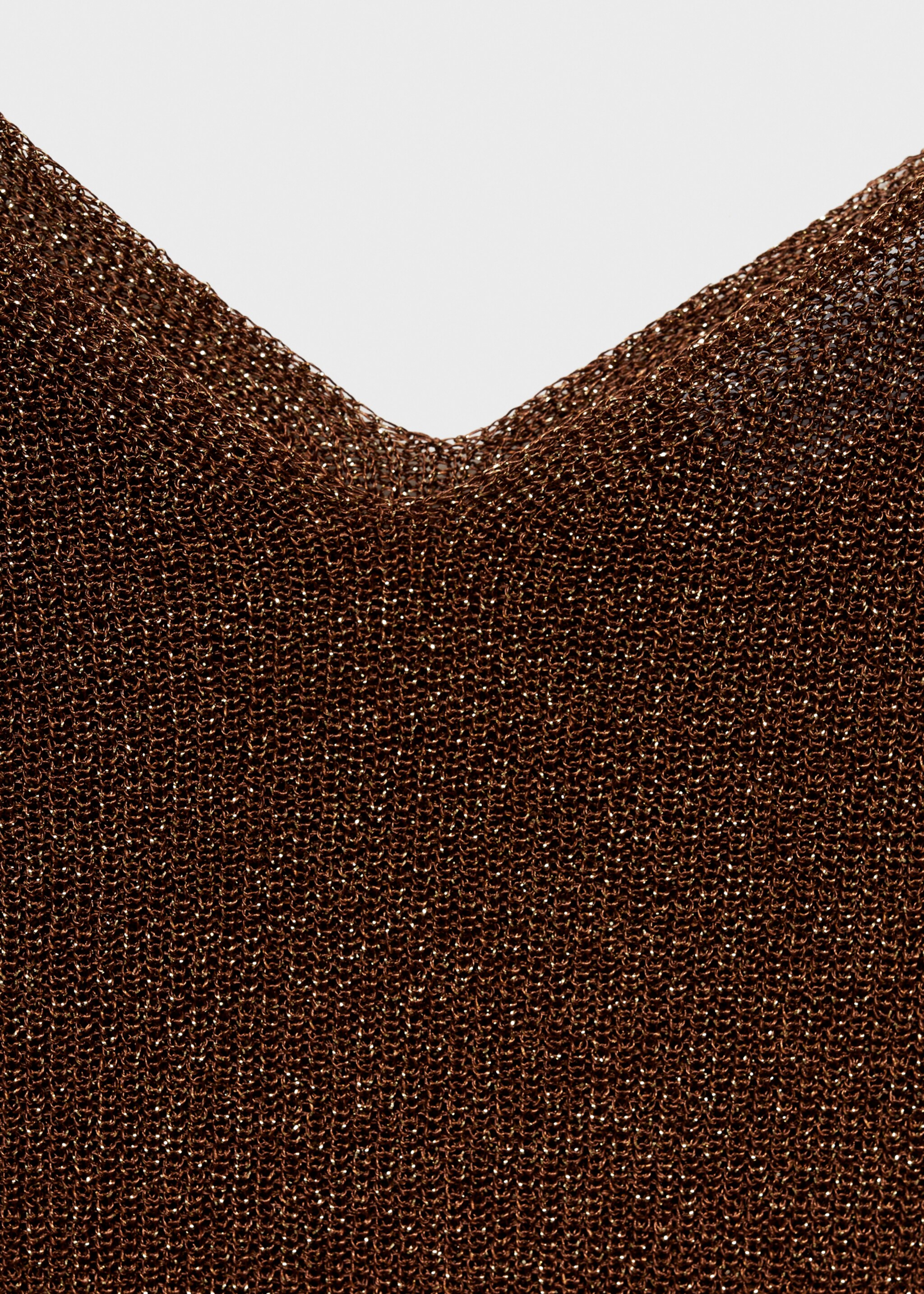 Lurex knitted V-neck top - Details of the article 0
