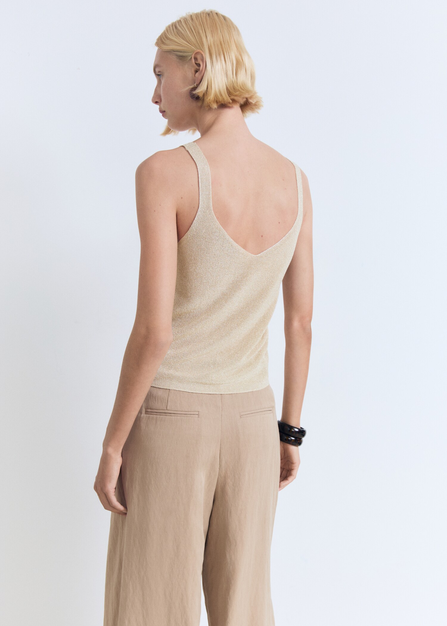 Lurex knit V-neck top - Reverse of the article