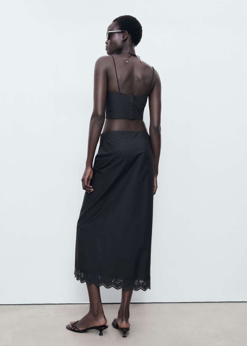 Embroidered cotton skirt - image 3