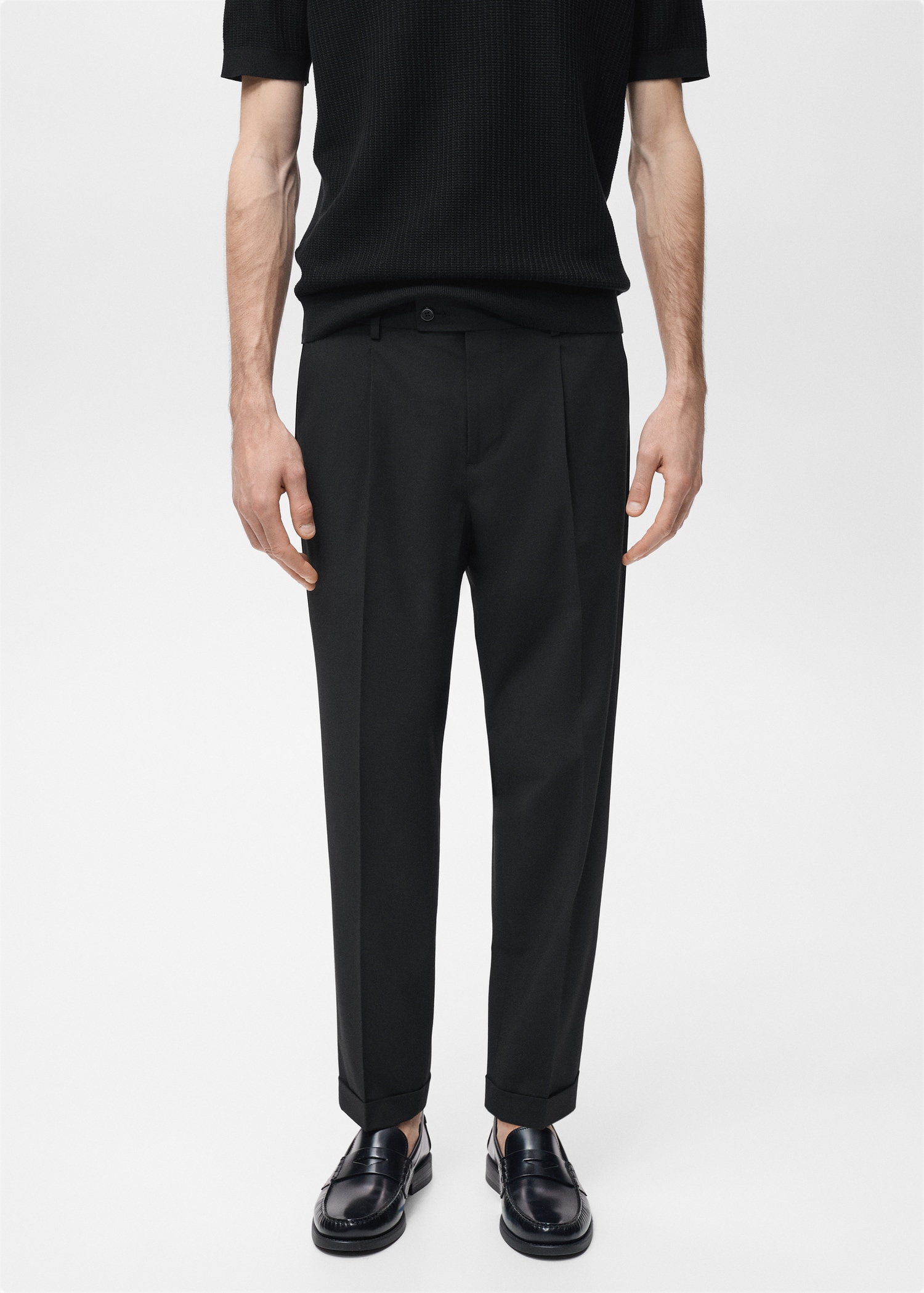 Boston regular-fit suit trousers - Medium plane