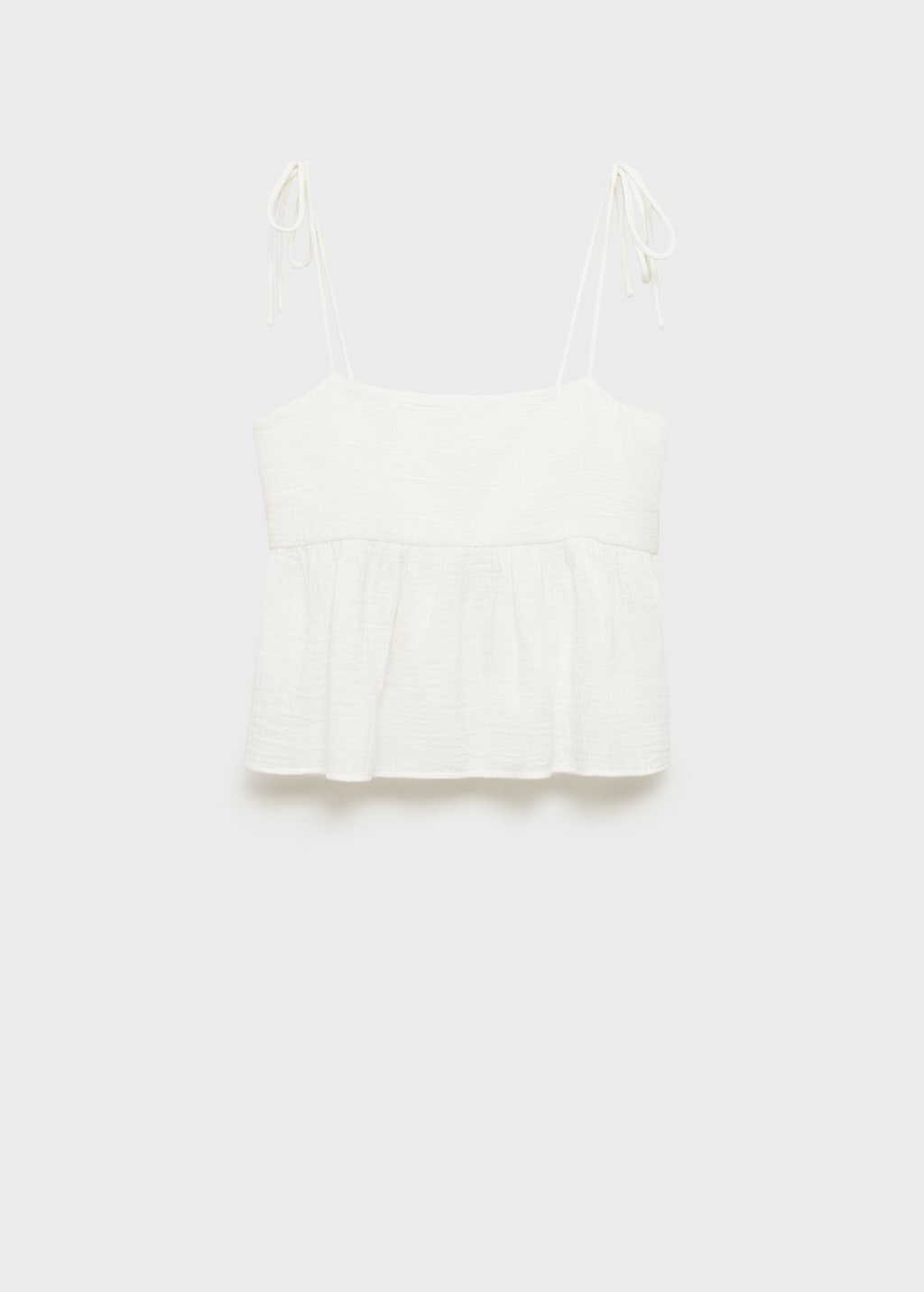 Cotton top with ruffles - Women | MANGO USA
