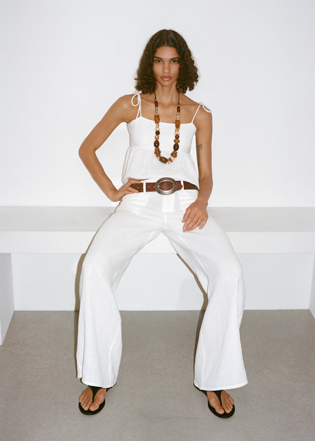 Cotton top with ruffles