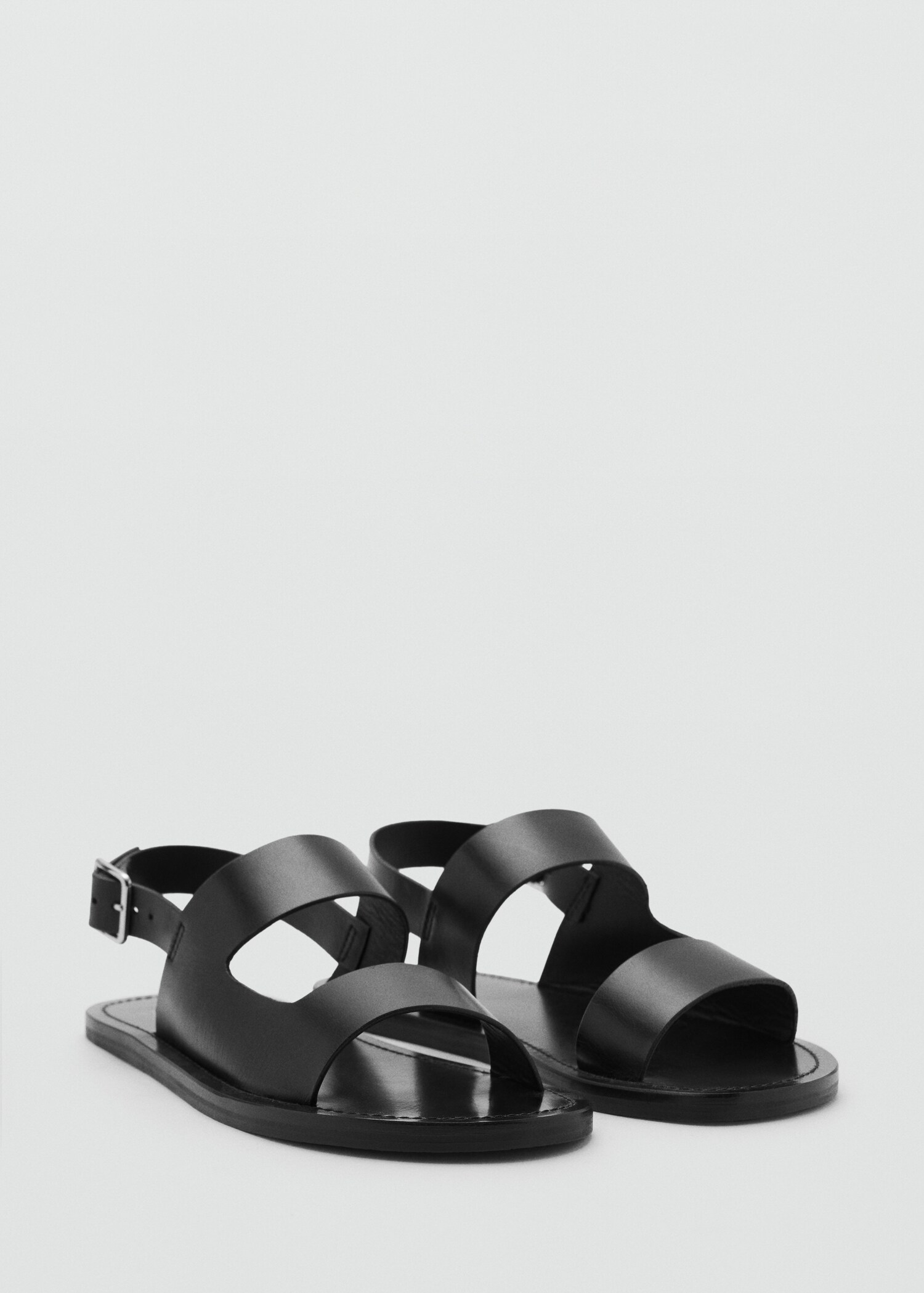 Sandalias piel tiras - Plano medio