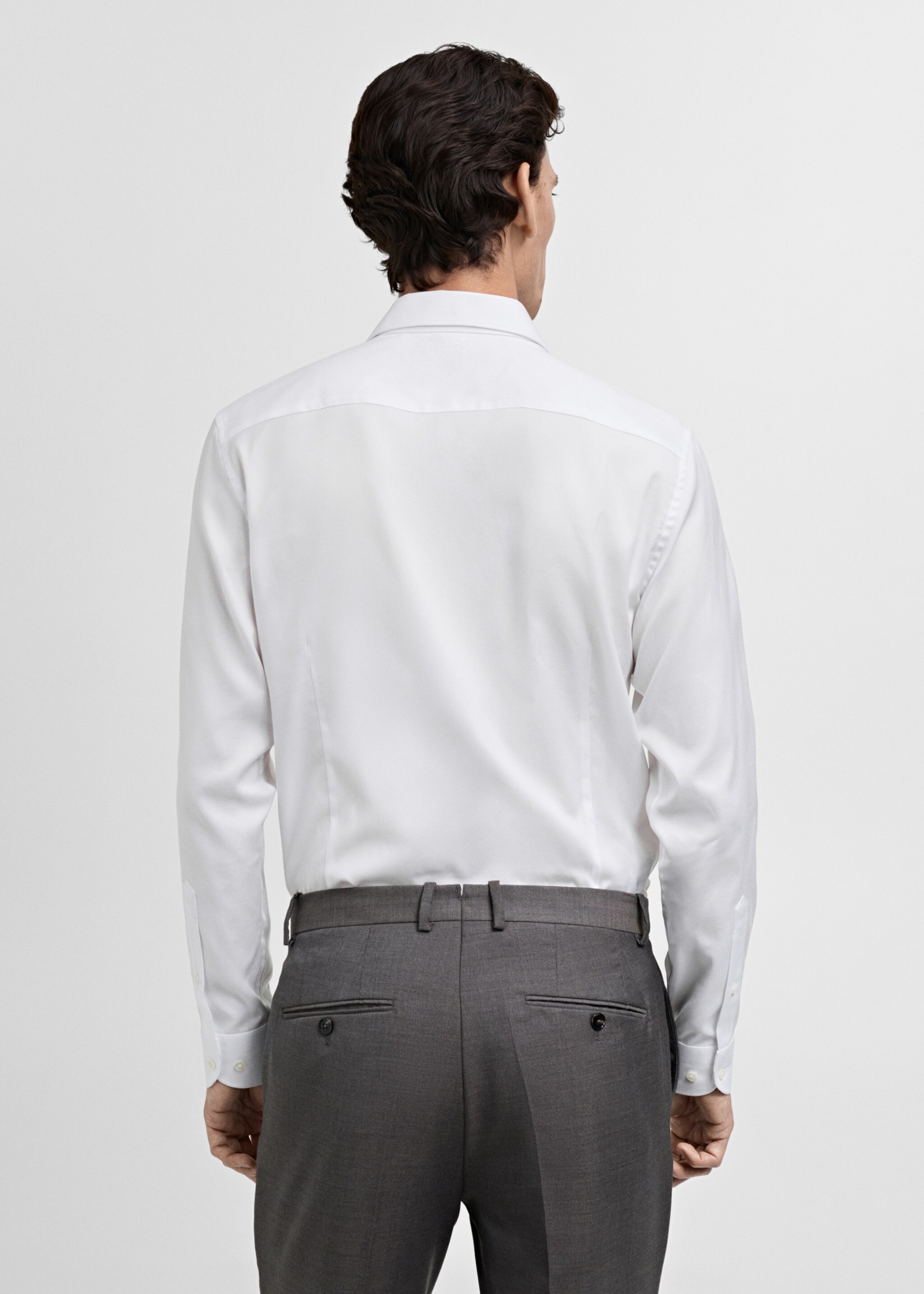Camisa de fato de algodão slim fit - Verso do artigo