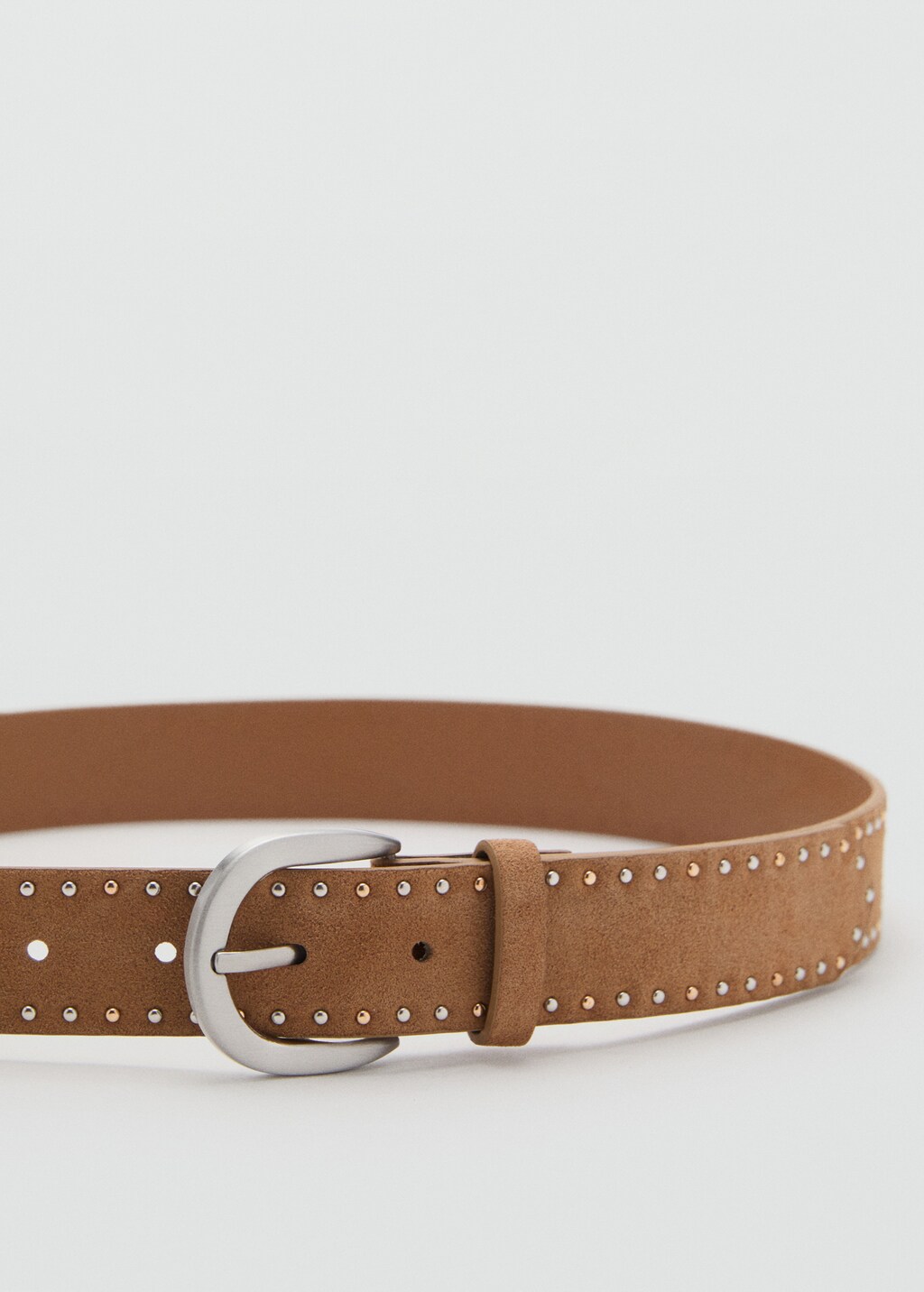 Suede belt with studs