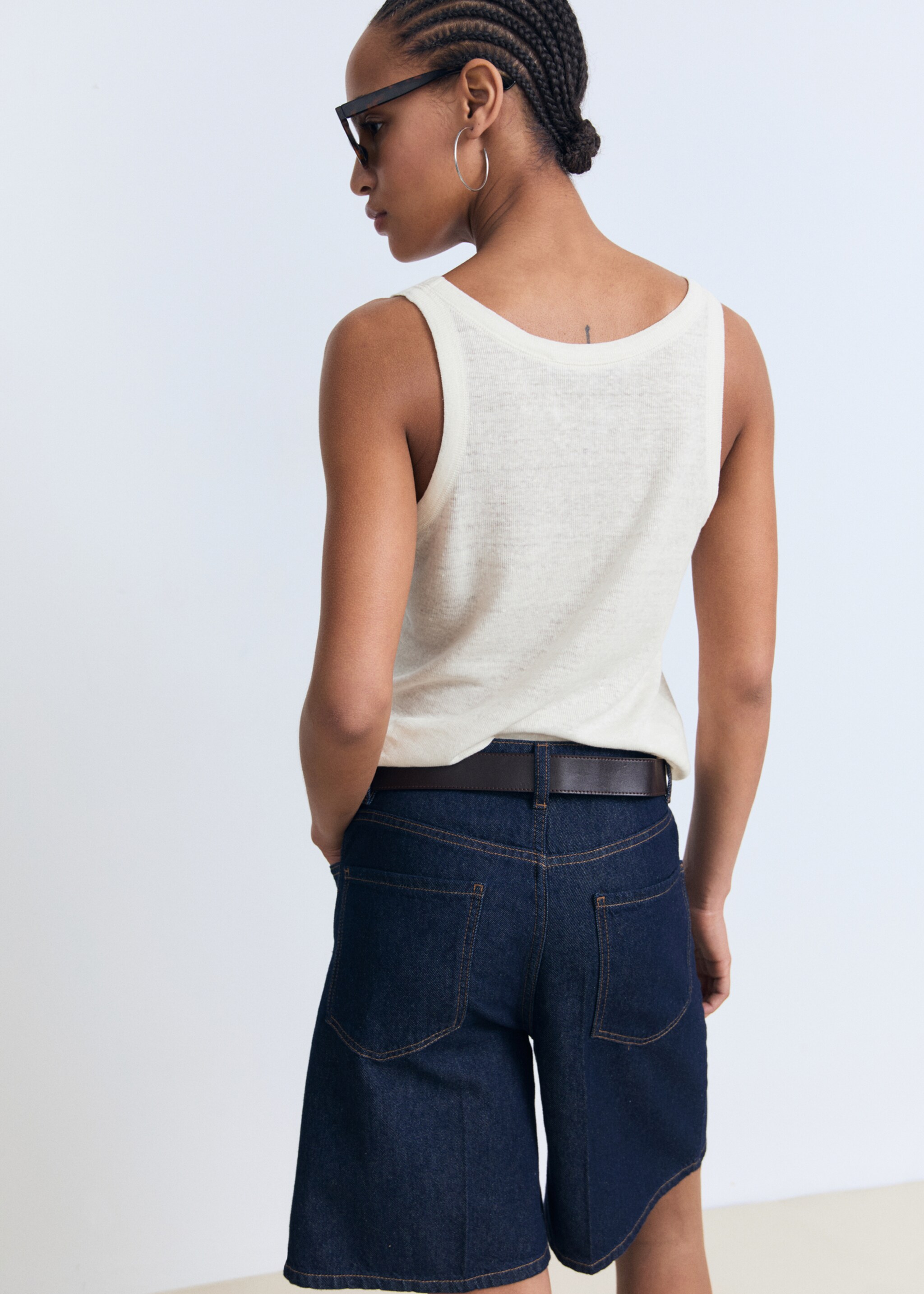 Strap linen top - Reverse of the article