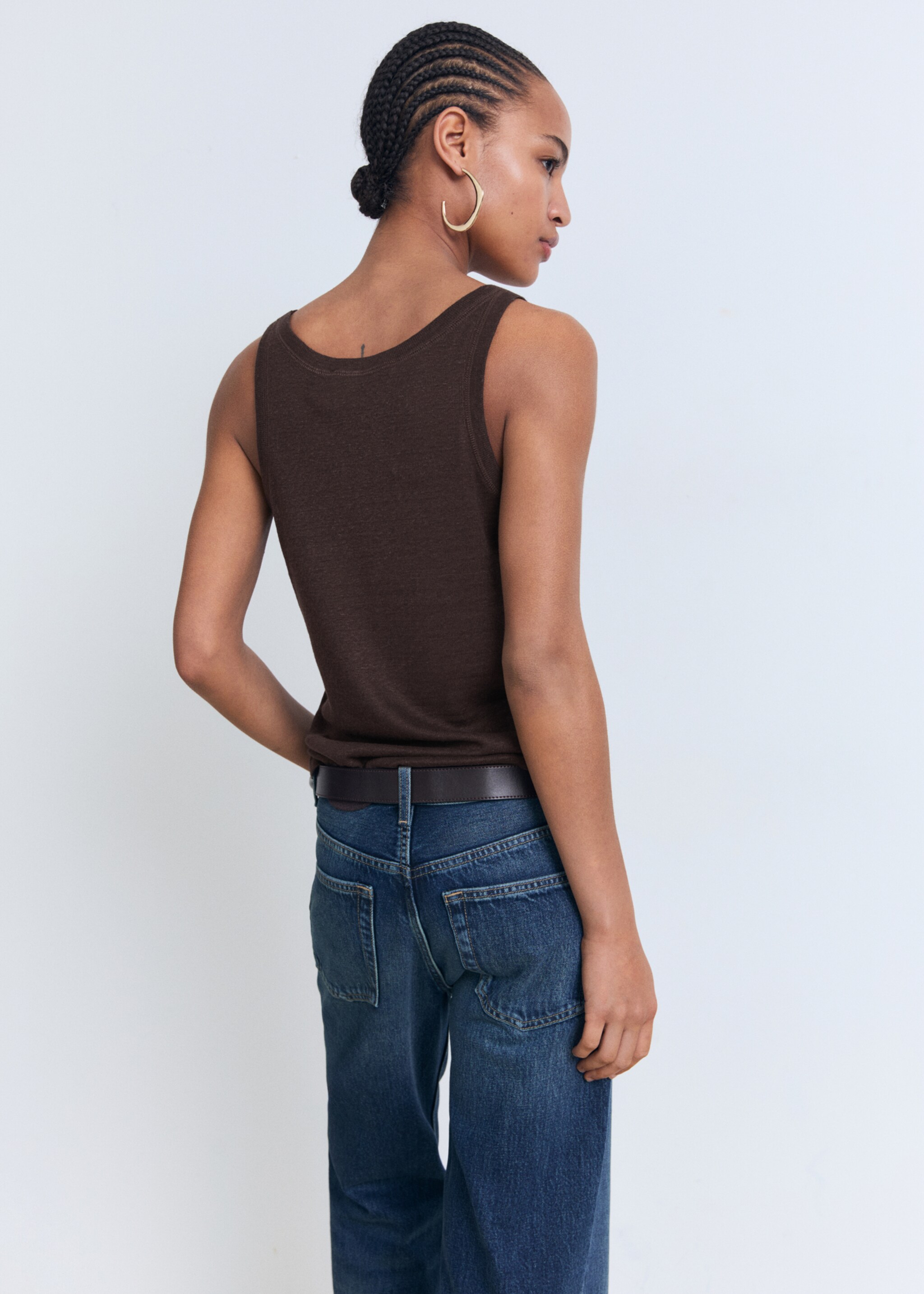 Strap linen top - Reverse of the article