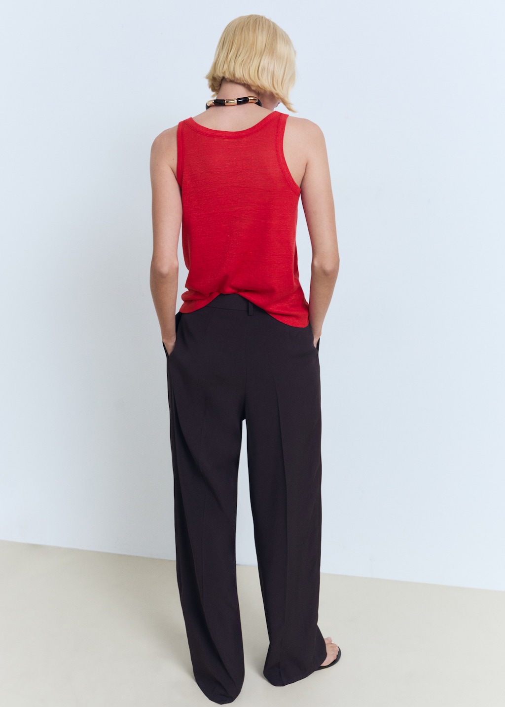 Mango Linen top with sleeves