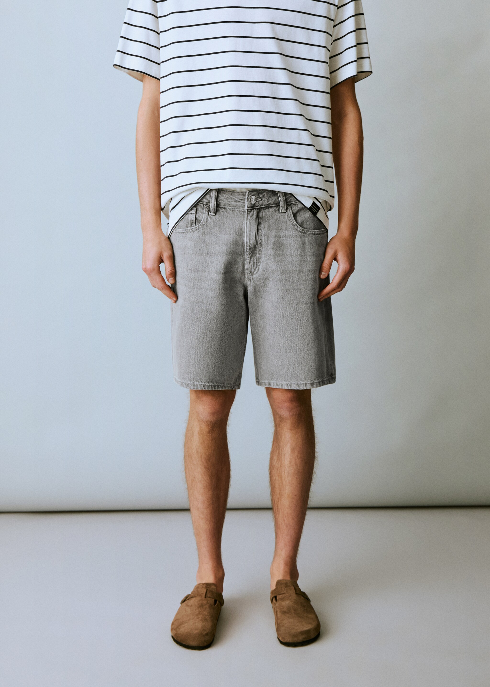 Cotton denim shorts - Medium plane