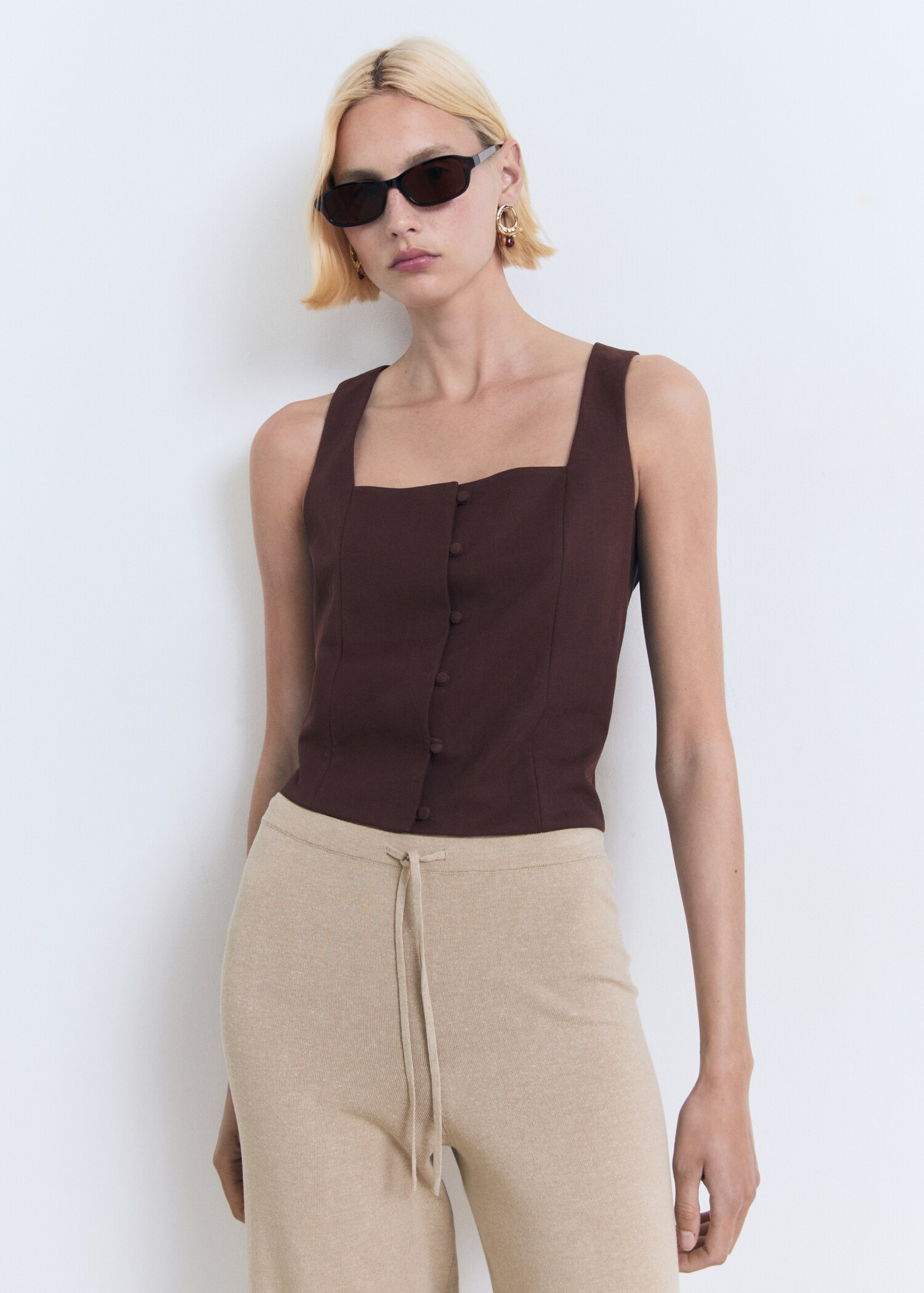 Straight knitted trousers - Details of the article 1