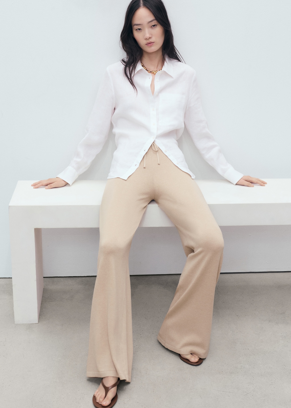 Straight knitted pants