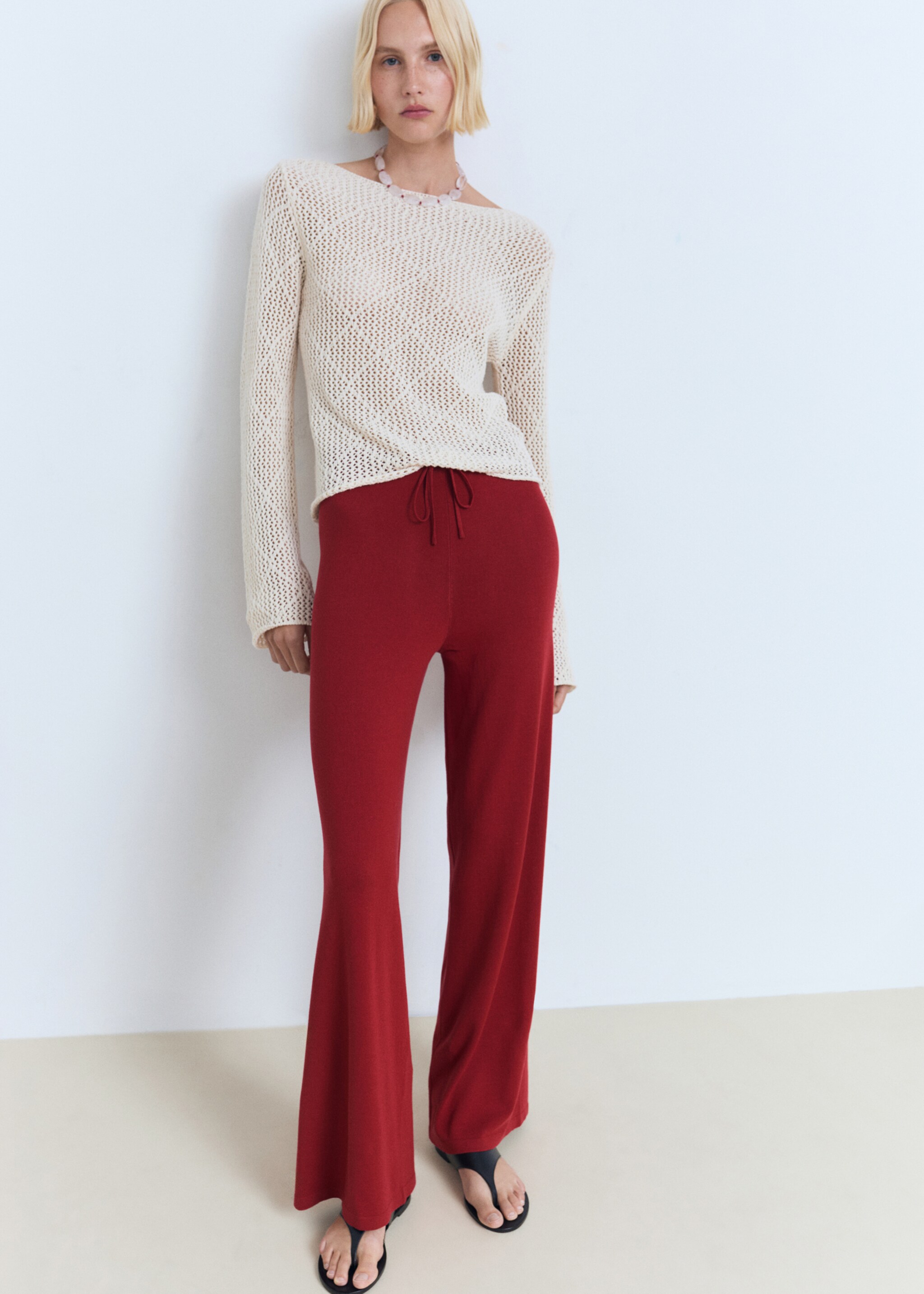 Straight knitted trousers - Details of the article 2