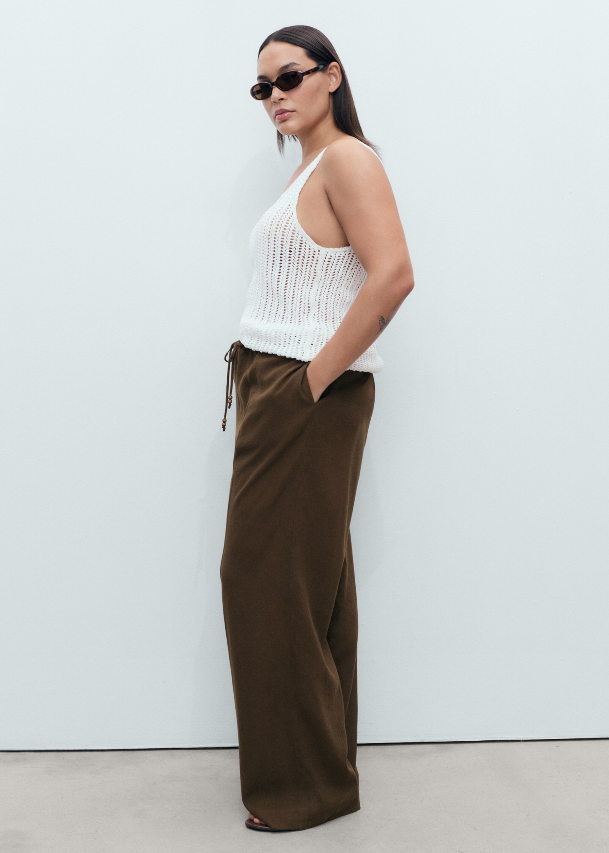 Pantalón lino cintura elástica - Detalle del artículo 3