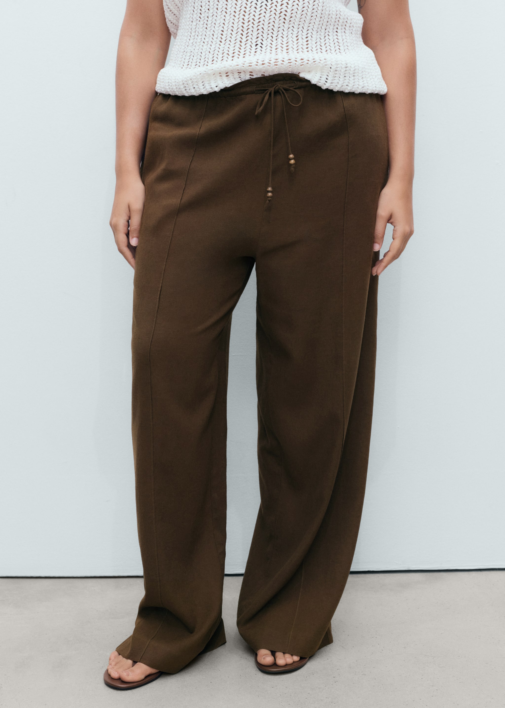 Pantalón lino cintura elástica - Detalle del artículo 5