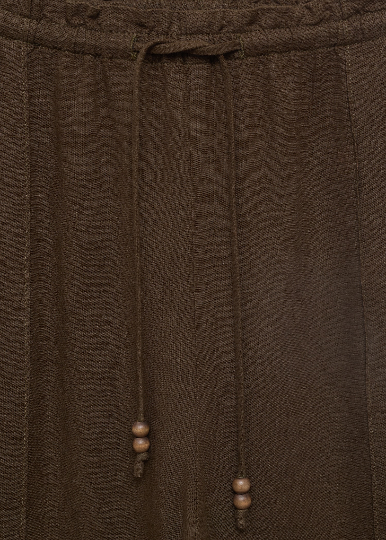 Linen-blend elastic waist trousers - Details of the article 8