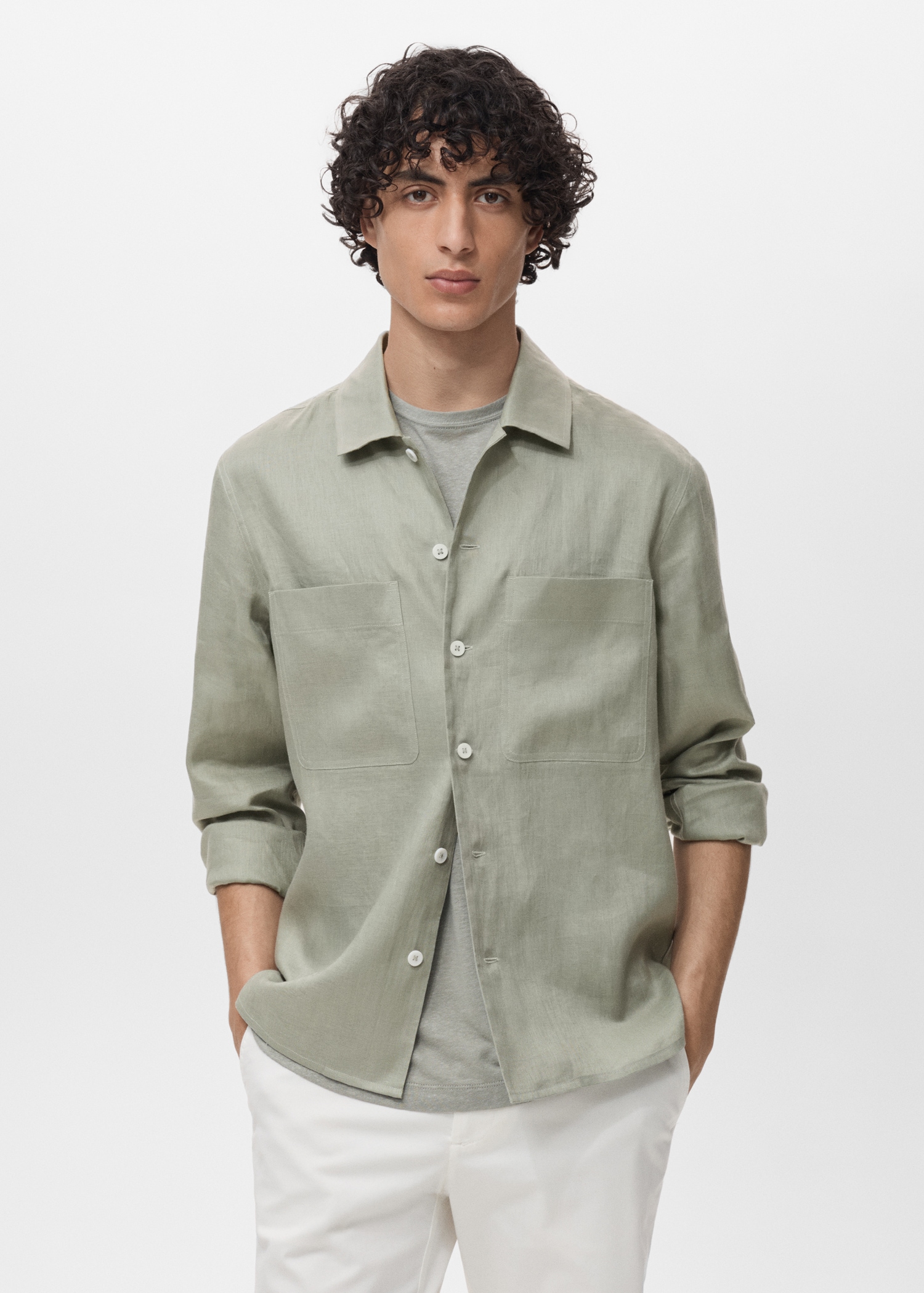 100% linen lightweight overshirt Men MANGO Philippines