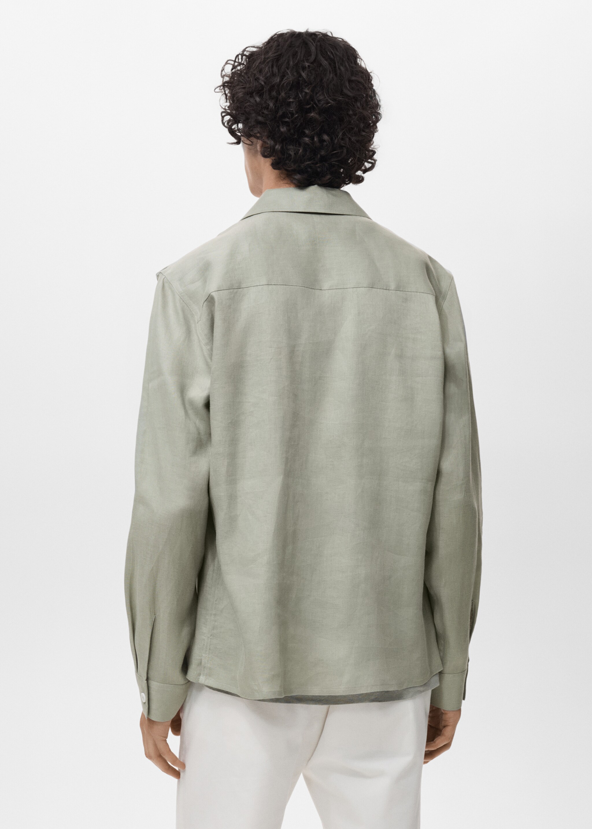 100% linen lightweight overshirt - Reverse of the article