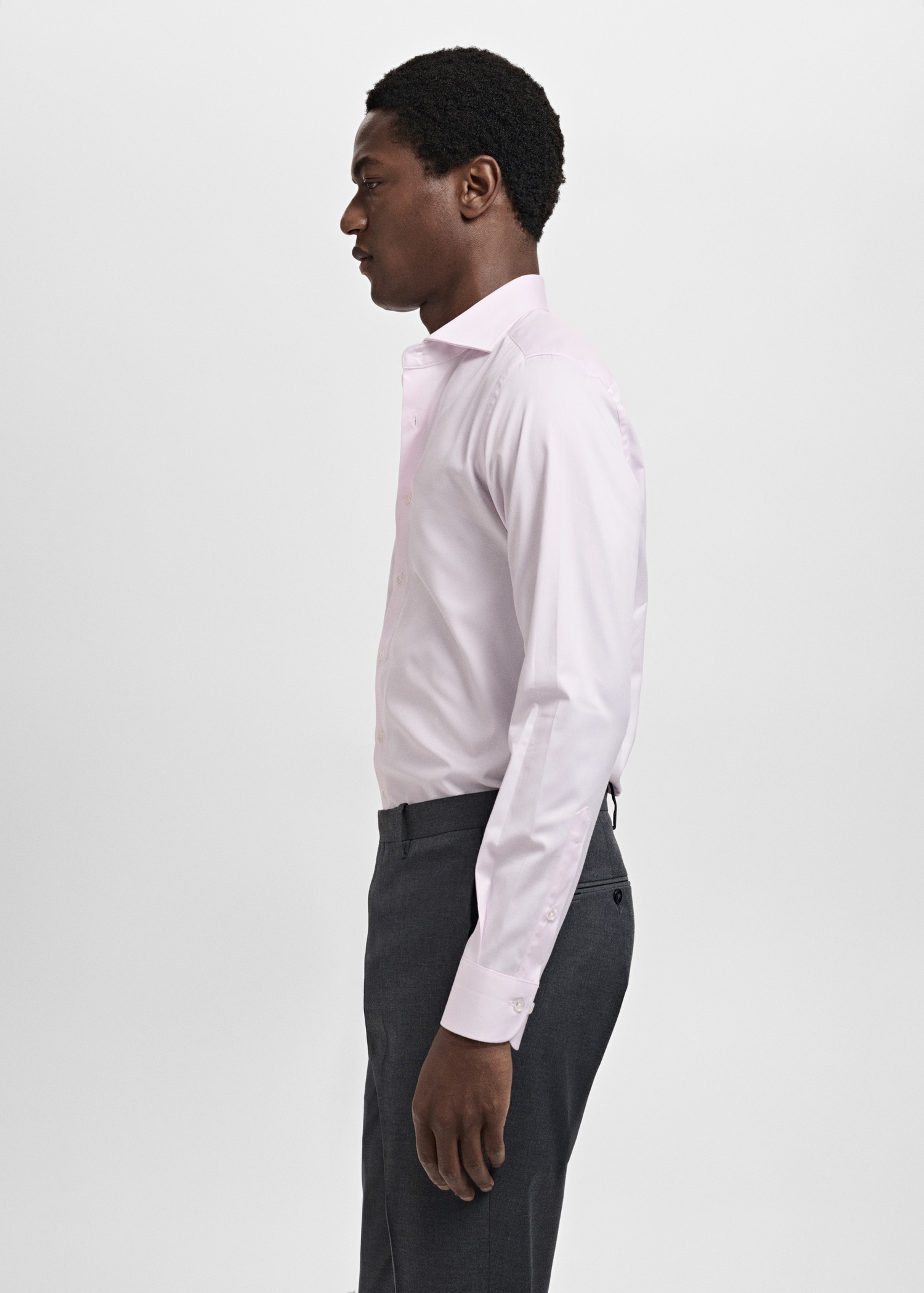 Slim Fit-Anzughemd aus 100 % Baumwolle - Detail des Artikels 2