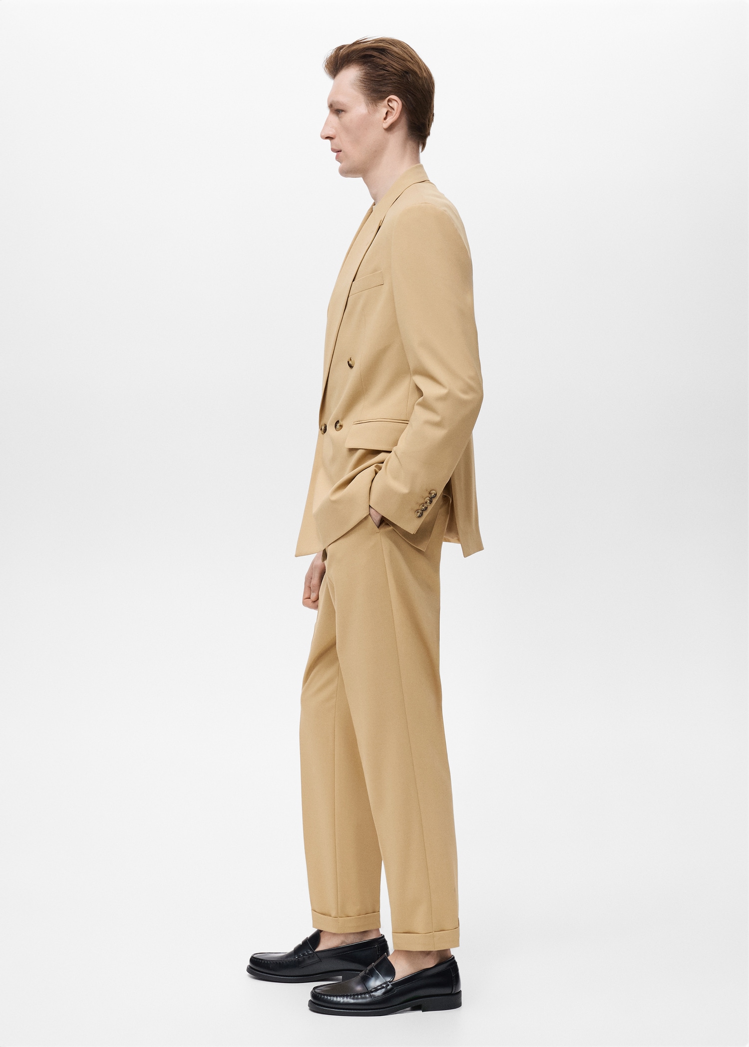 Boston regular-fit double-breasted suit jacket Men MANGO