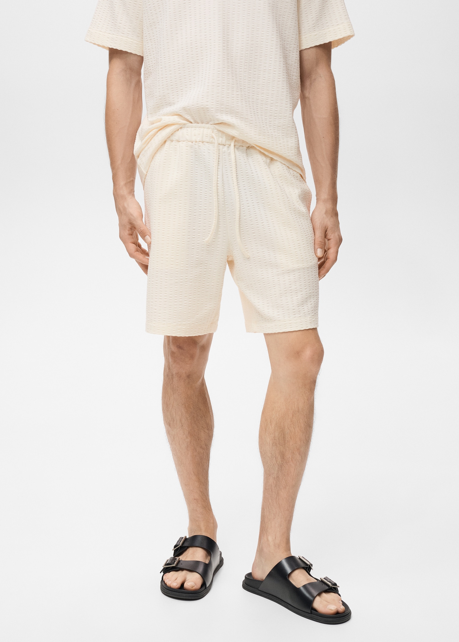 Bermudas algodón seersucker cordón - Plano medio