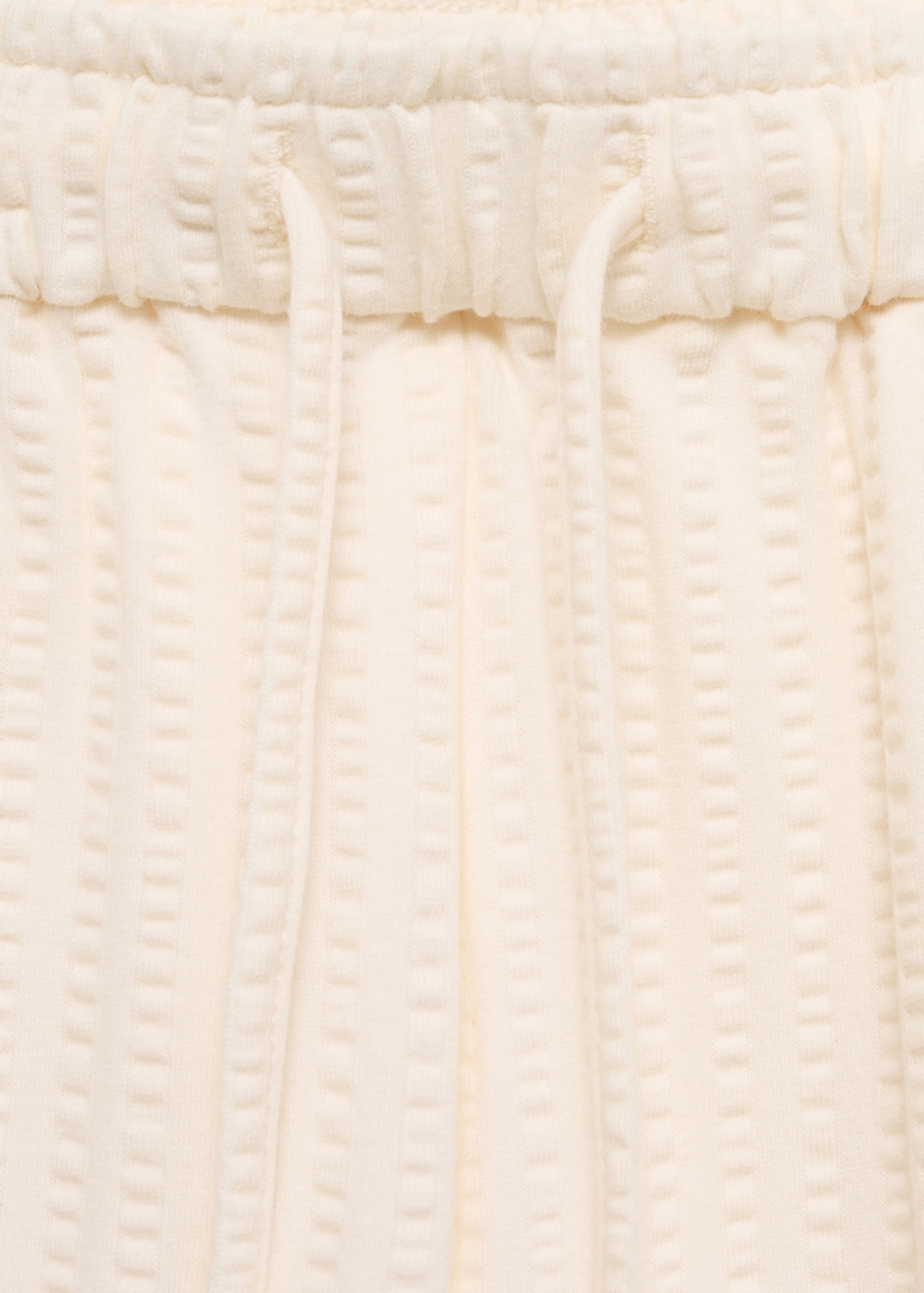 Cotton seersucker bermuda shorts with drawstring