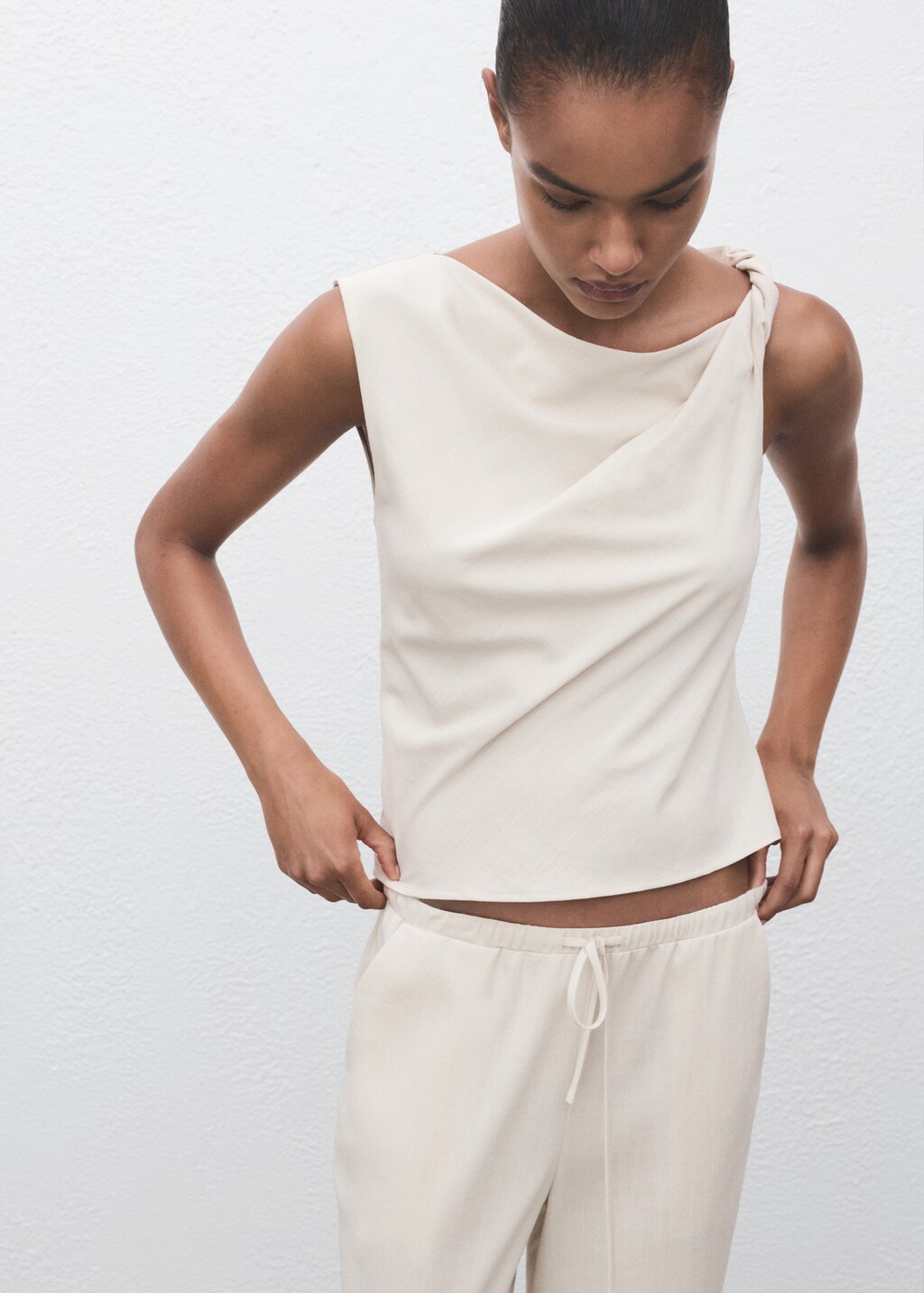 theredthread S loop drape tops ホワイト THEREDTHREAD / ザレッド