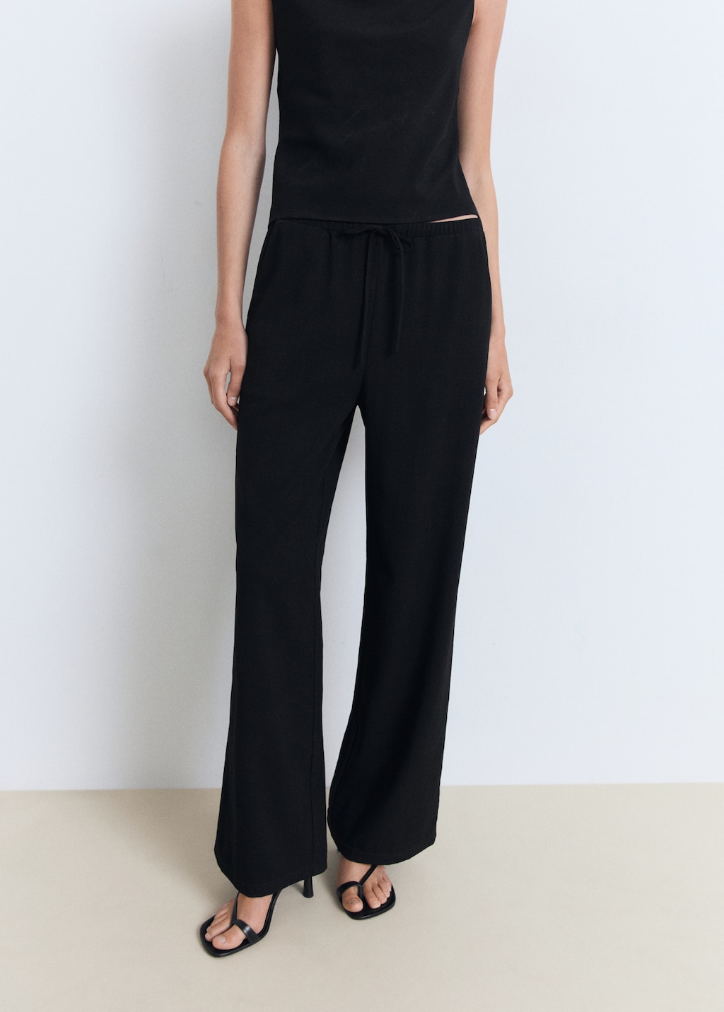 Asymmetrical draped top with straps