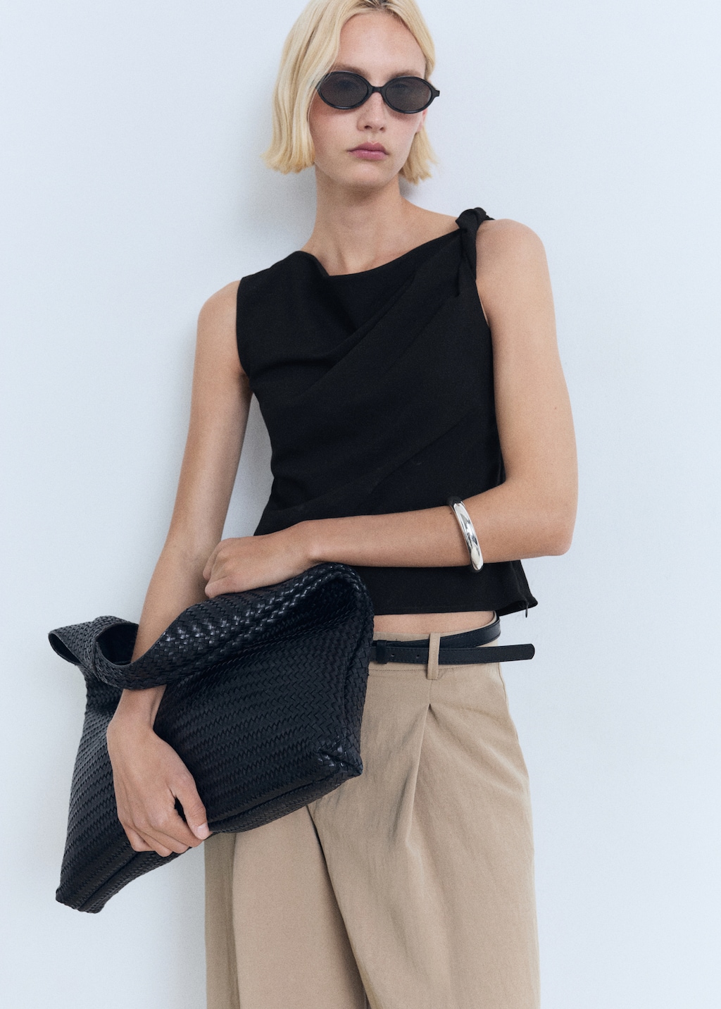 トップス Asymmetrical Draping Bare Top Drape Drape 2: No 4 One Piece Scoop Neck Asymmetric Top