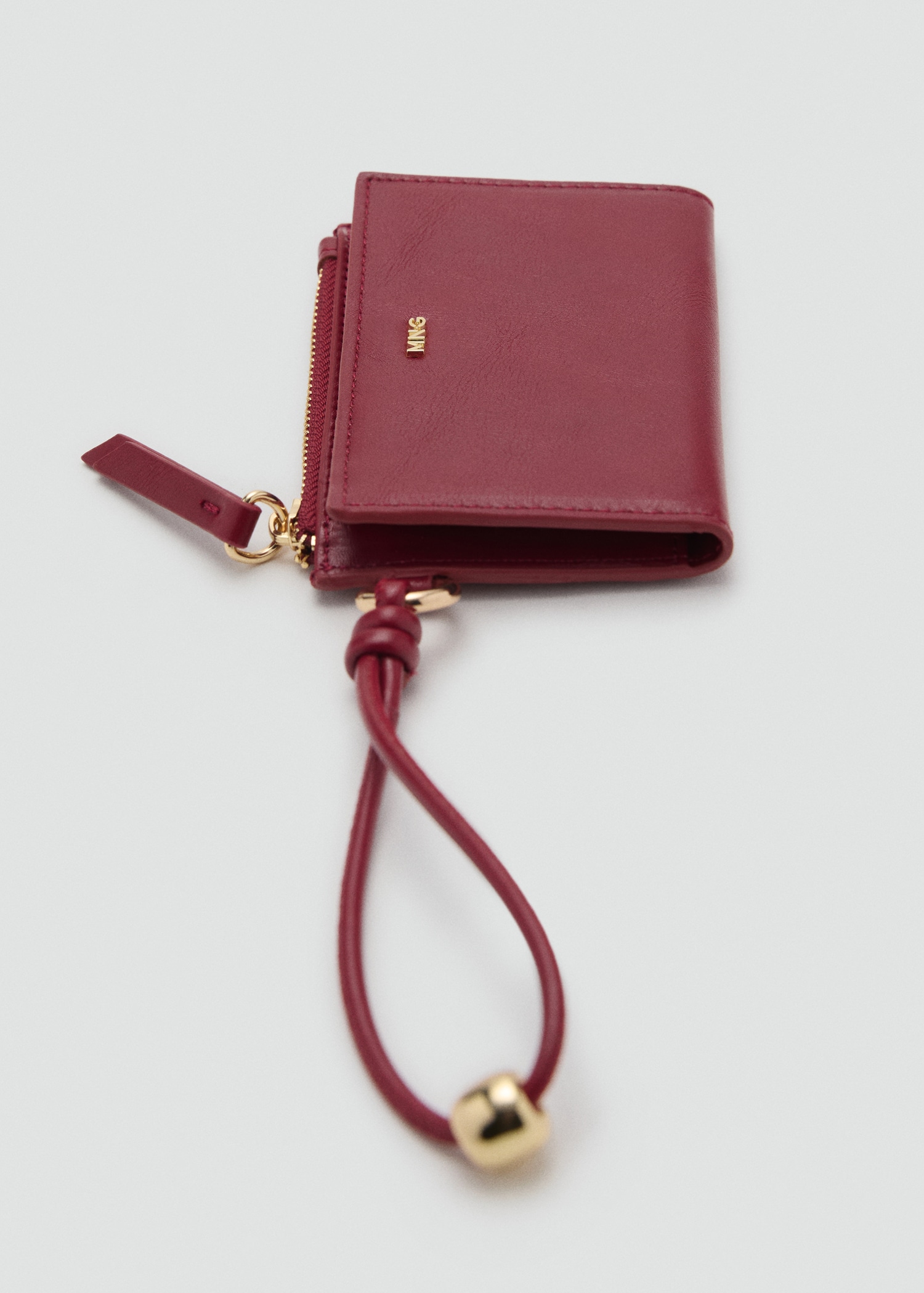 Leather-effect wallet with zip - Medium plane