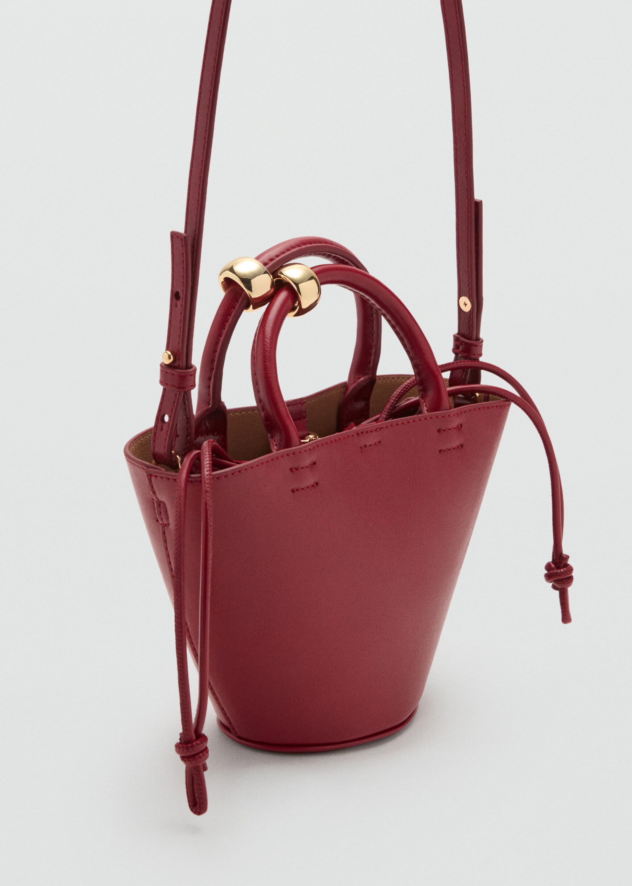 Mini shopper bag with metallic detail - Medium plane