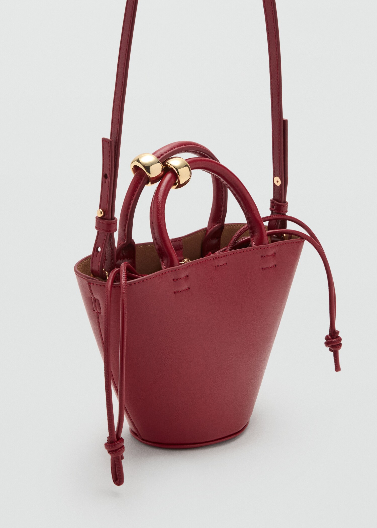 Mini shopper bag with metallic detail - Medium plane