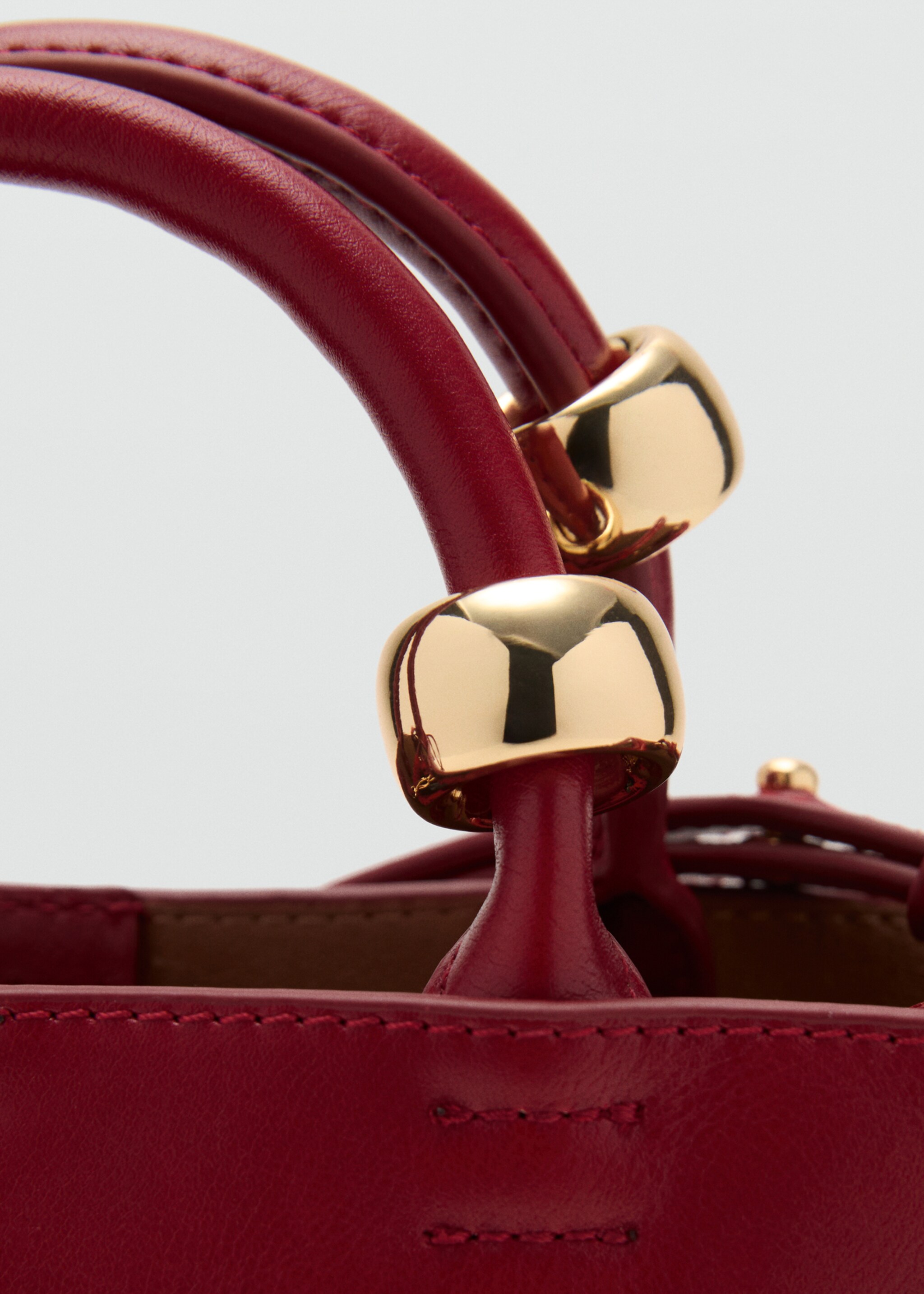 Mini shopper bag with metallic detail - Details of the article 2
